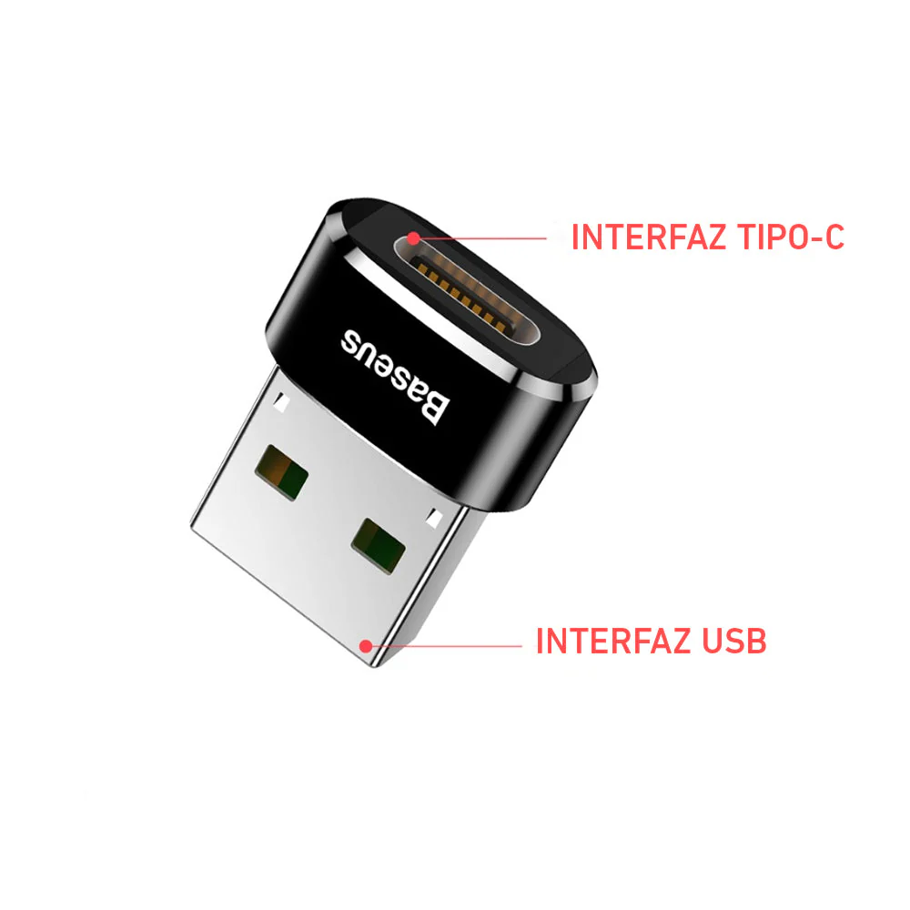 Adaptador USB tipo C hembra a USB Macho 3A Baseus CAAOTG-01 - Image 5