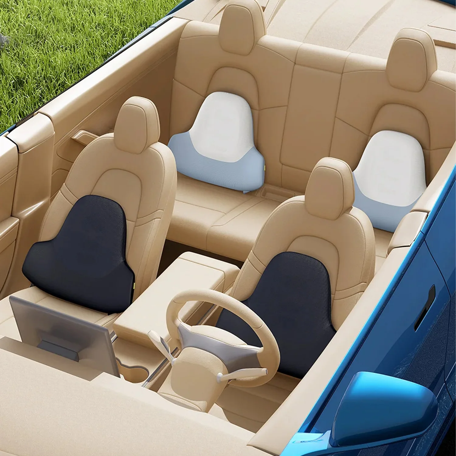 Almohada lumbar Baseus cojín para asiento de carro espuma transpirable - Image 8