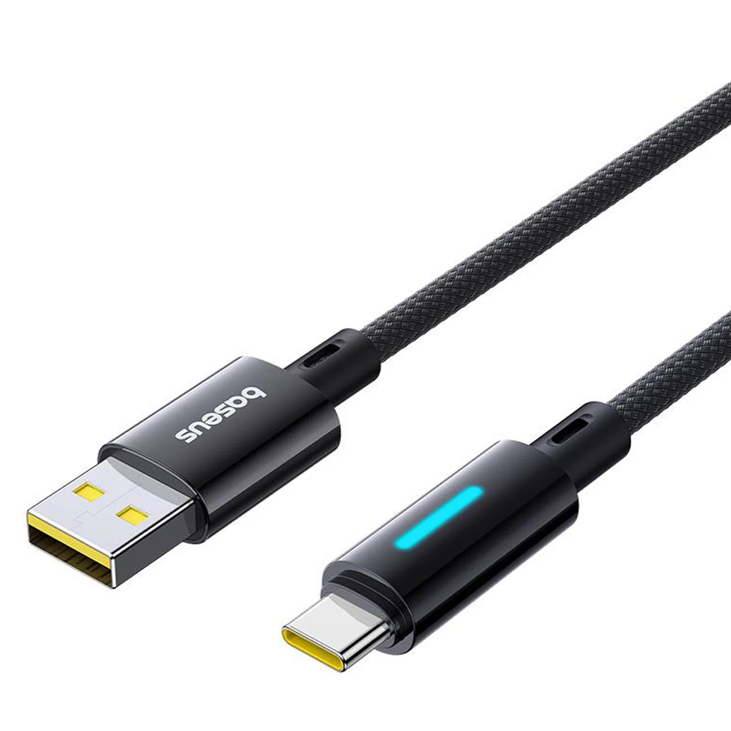 Cable de carga rápida 2m con botón y luz indicador USB-A a Tipo-C 100W Baseus - Image 2