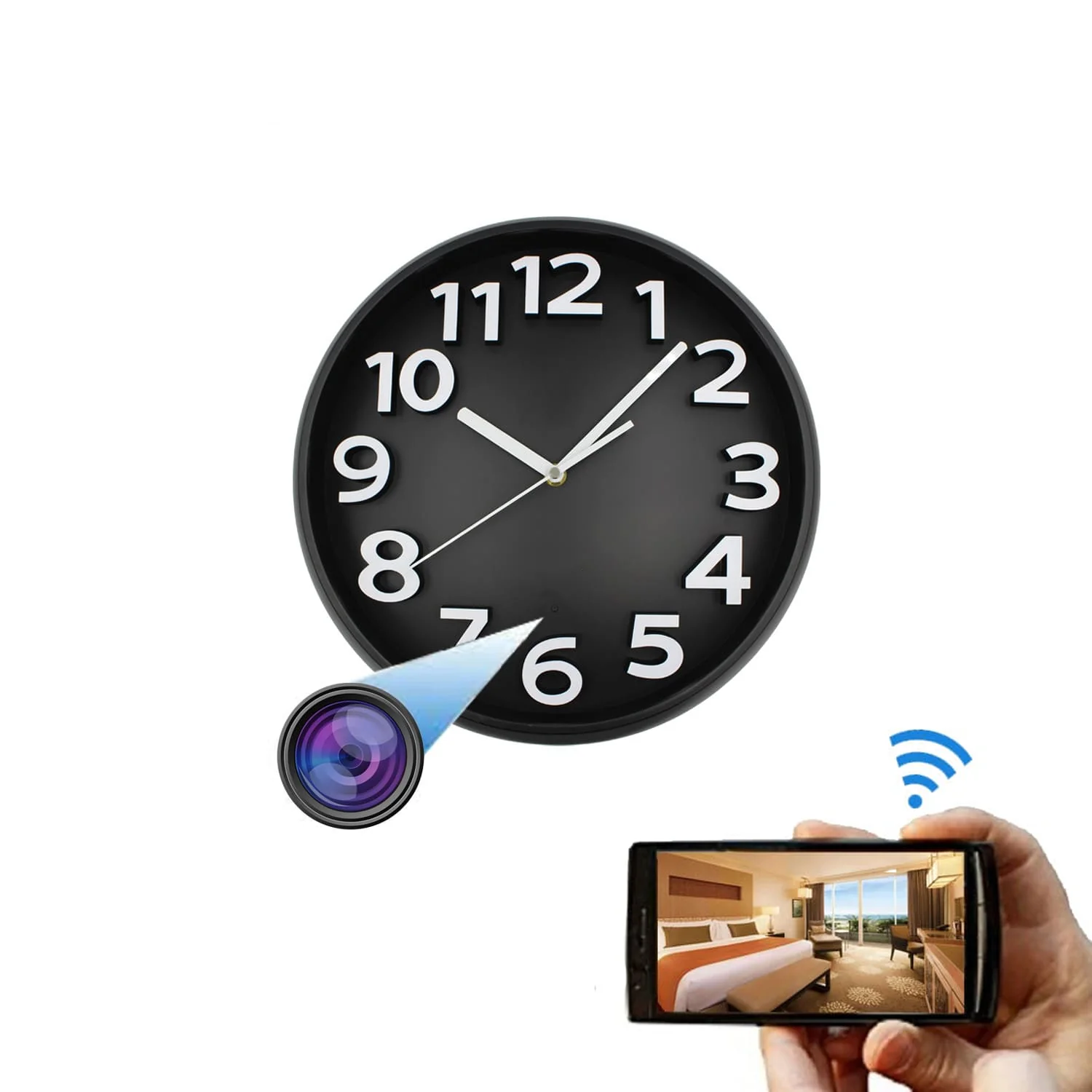 Cámara espía oculta Reloj de pared 1080P Wifi IP408W - Image 5