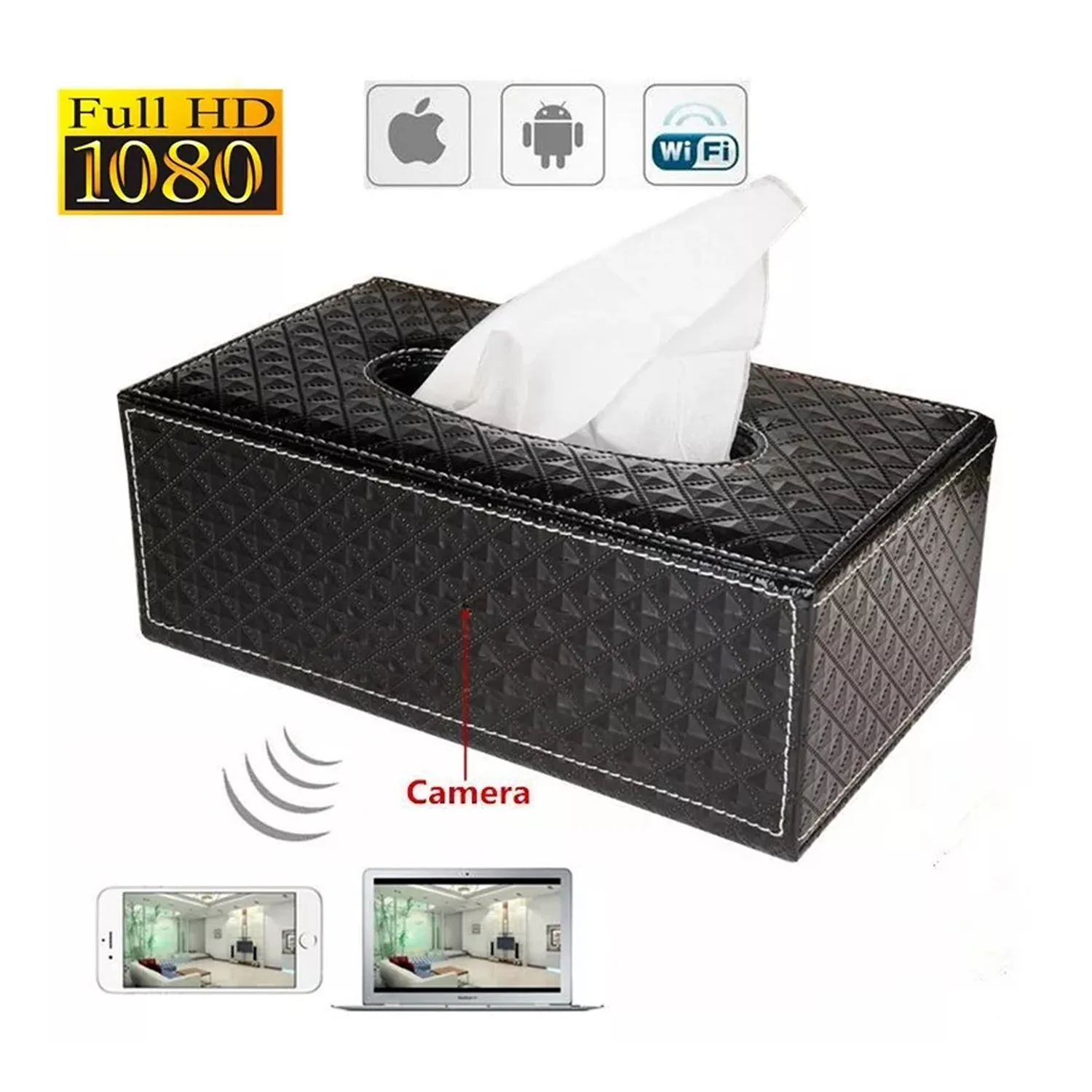 Cámara espía tipo caja de pañuelos 32GB wifi 1080P 101W - Image 3