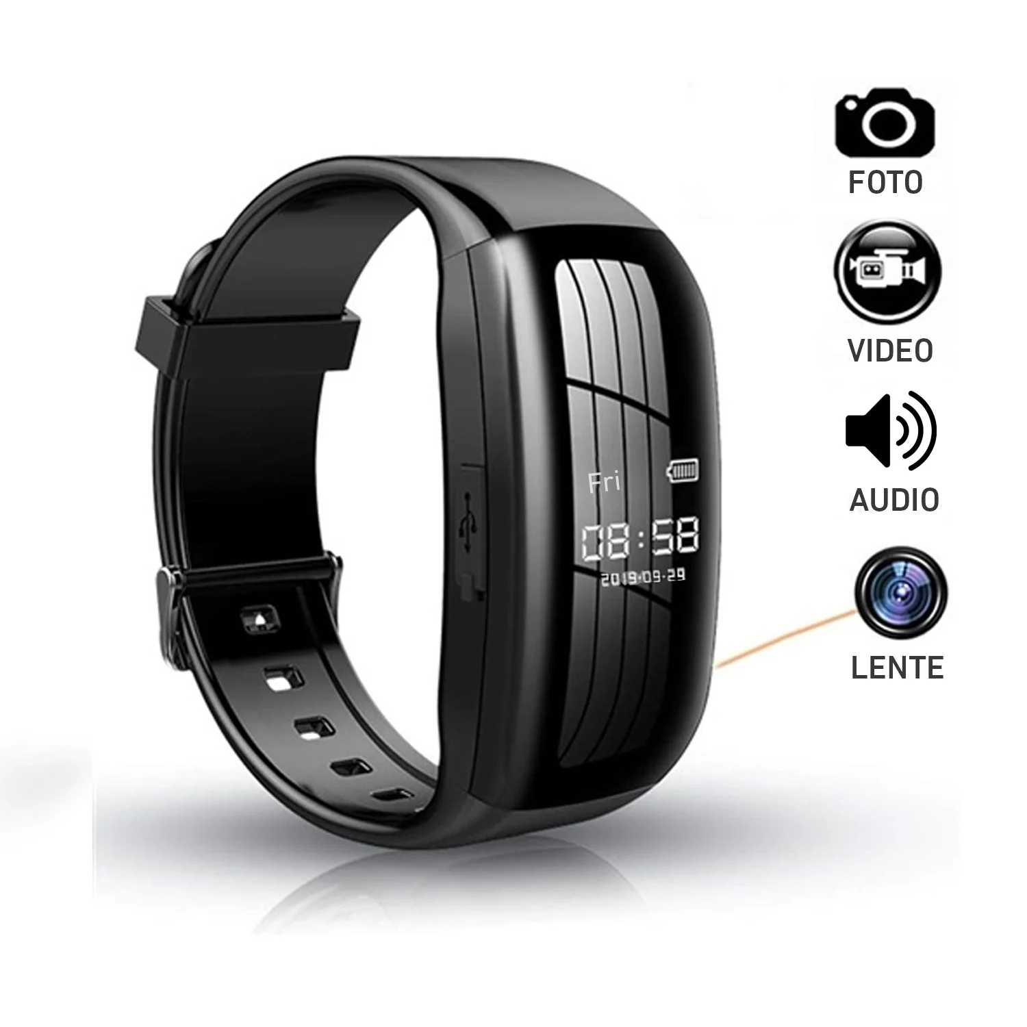 Cámara reloj Pulsera Banda espía 1080P D5V video foto audio - Image 4