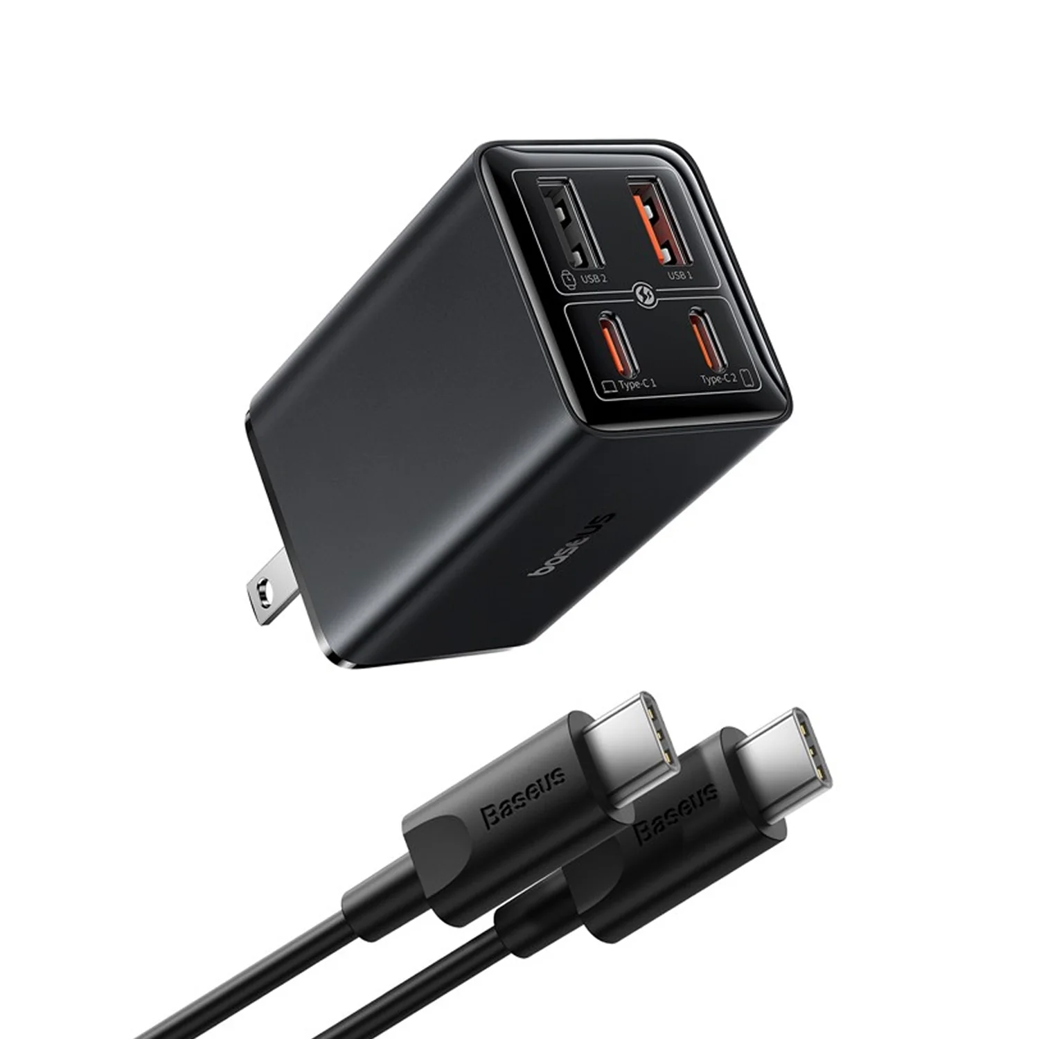 Cargador adaptador de carga rápida 2 tipo C + 2 USB Gan6 Pro Baseus P1016270112-00 - Image 3