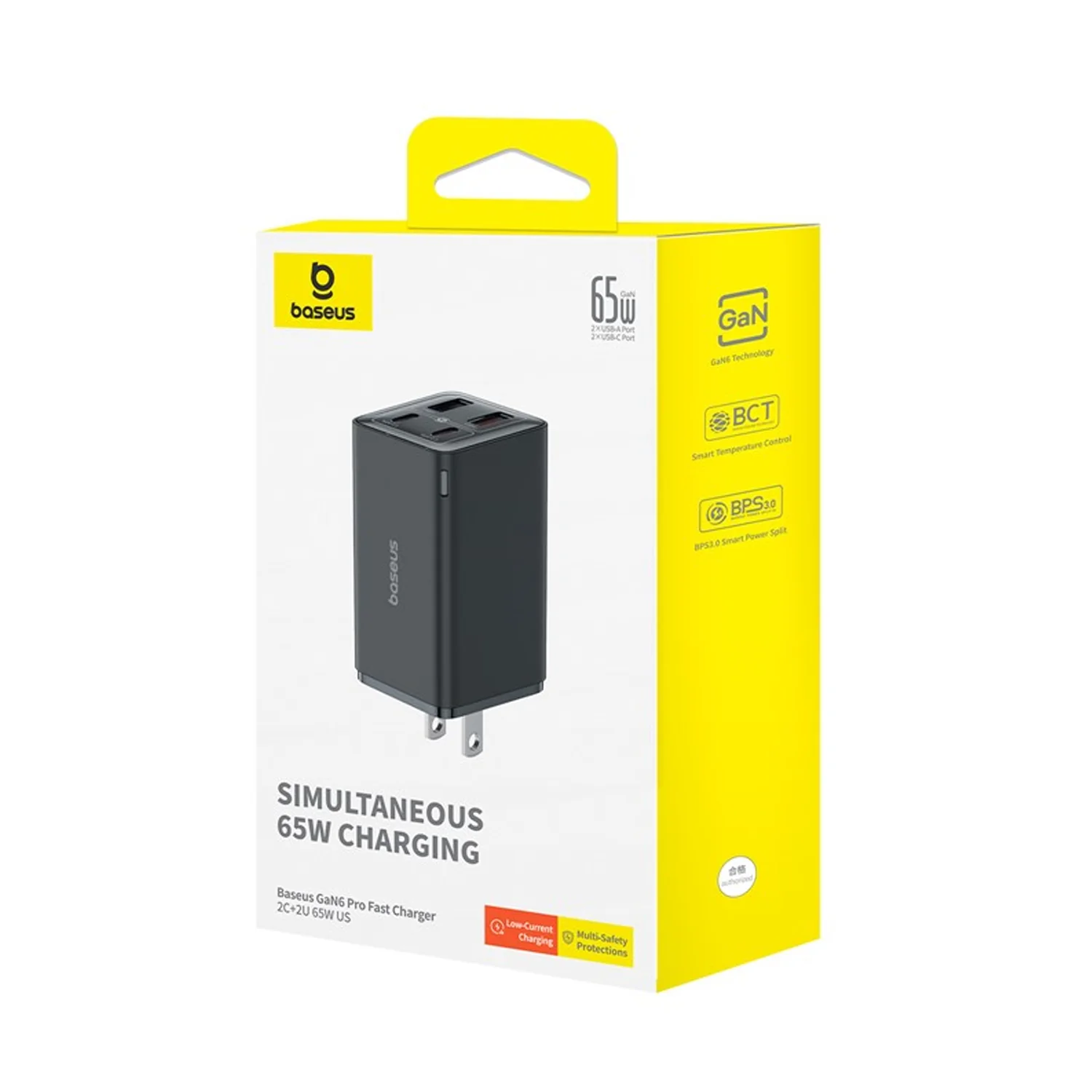 Cargador adaptador de carga rápida 2 tipo C + 2 USB Gan6 Pro Baseus P1016270112-00 - Image 6