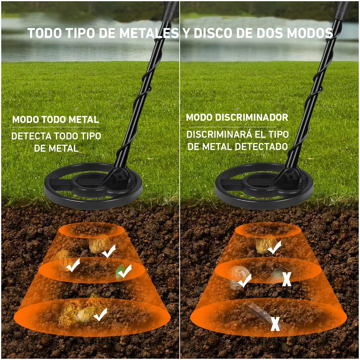 Detector de metales MD6350 alta sensibilidad portátil pantalla LCD - Image 3