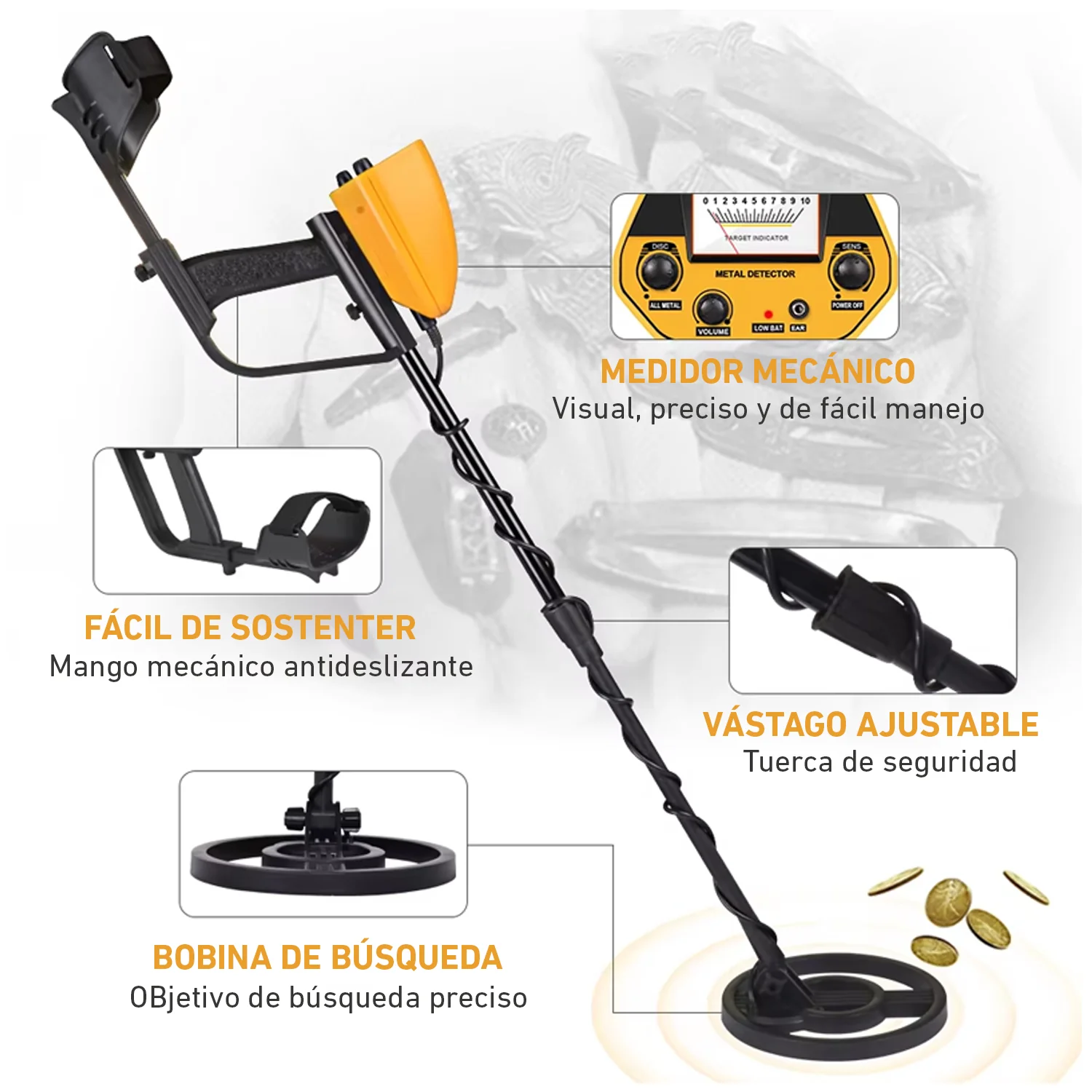 Detector de Metales MD5090 subterráneo portátil con pantalla - Image 6