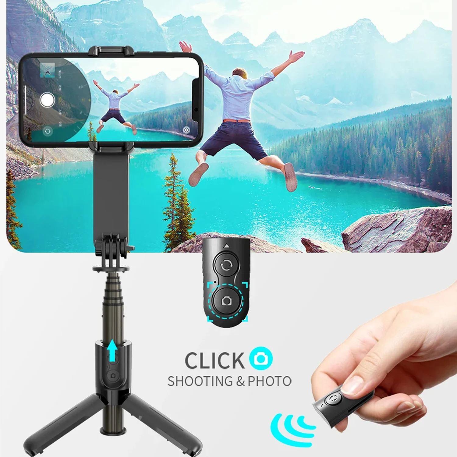 Estabilizador Palo selfie trípode Bluetooth L09 Luz LED control remoto - Image 4