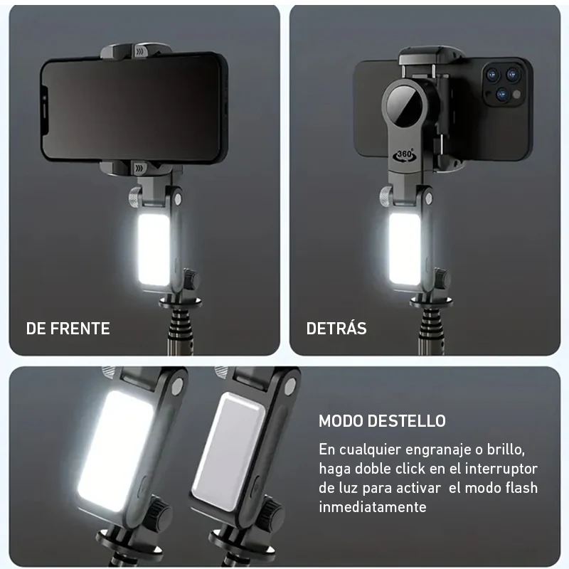 Estabilizador Q18 cardán rotación 360 grados trípode selfie celular - Image 3