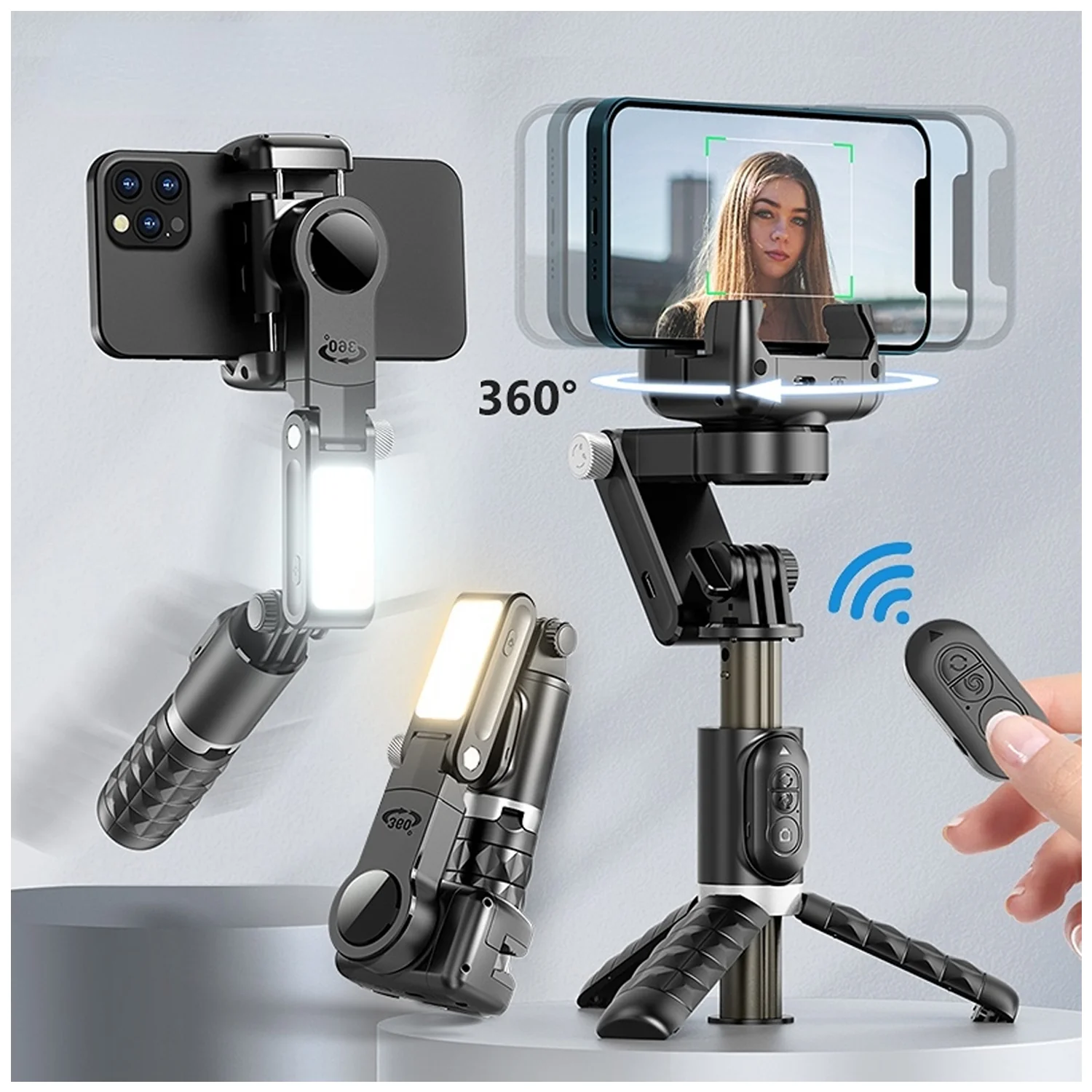 Estabilizador Q18 cardán rotación 360 grados trípode selfie celular - Image 5