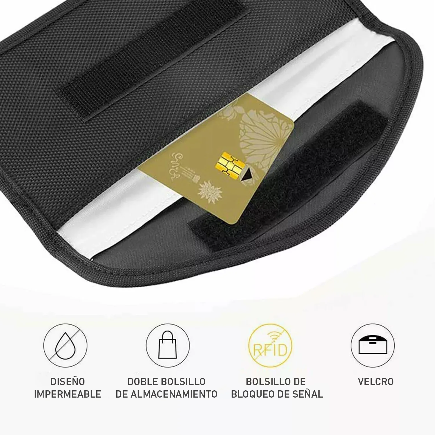 Rfid Estuche Billetera Anti Clonación Tarjetas 2 Bolsillos TK0007 - Image 6
