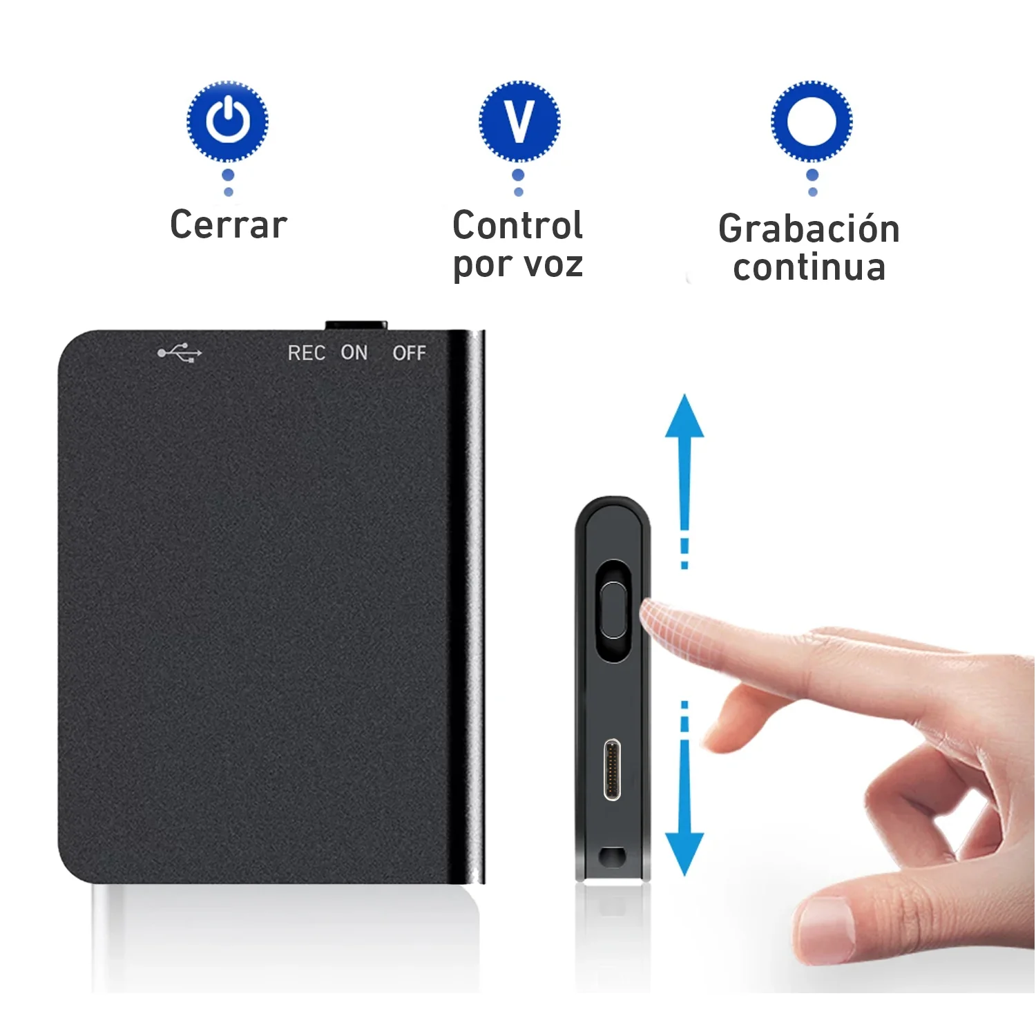 Grabadora de voz espía 64GB Bluetooth Q61VB con reducción de ruido inteligente - Image 3