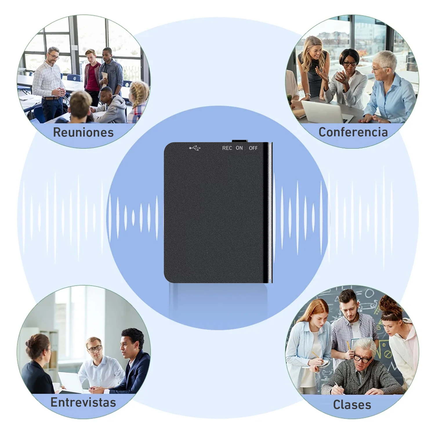 Grabadora de voz espía 64GB Bluetooth Q61VB con reducción de ruido inteligente - Image 4
