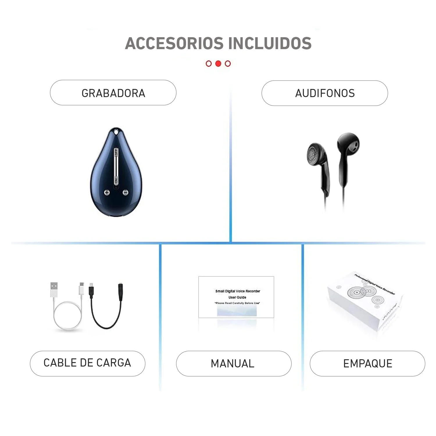 Grabadora de voz mini espía oculta inalámbrica MP3 portátil colgante M3 - Image 5