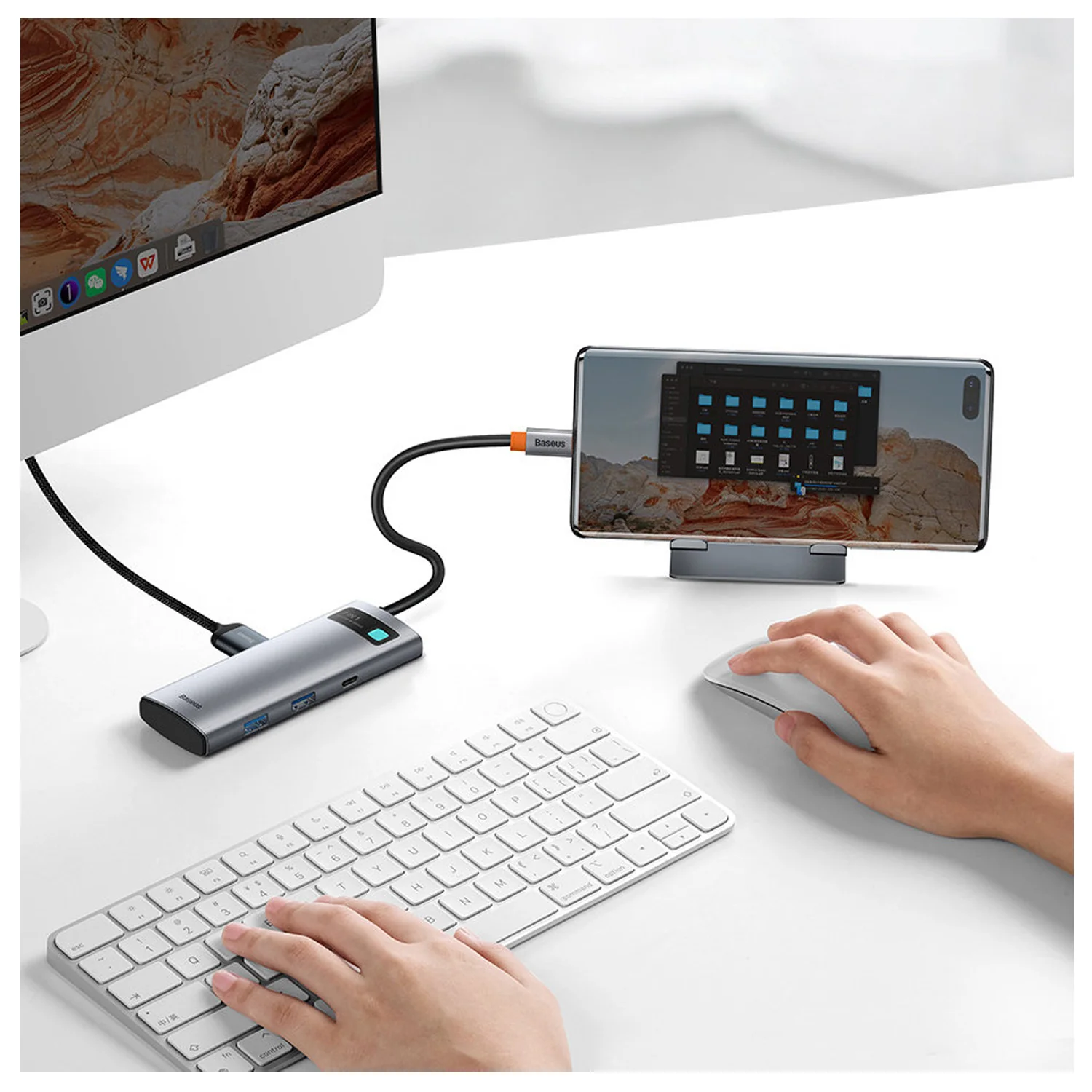 Adaptador Baseus HUB 7 EN 1 TIPO C USB3.0 HDMI 4k SD/TF WKWG020113 - Image 3
