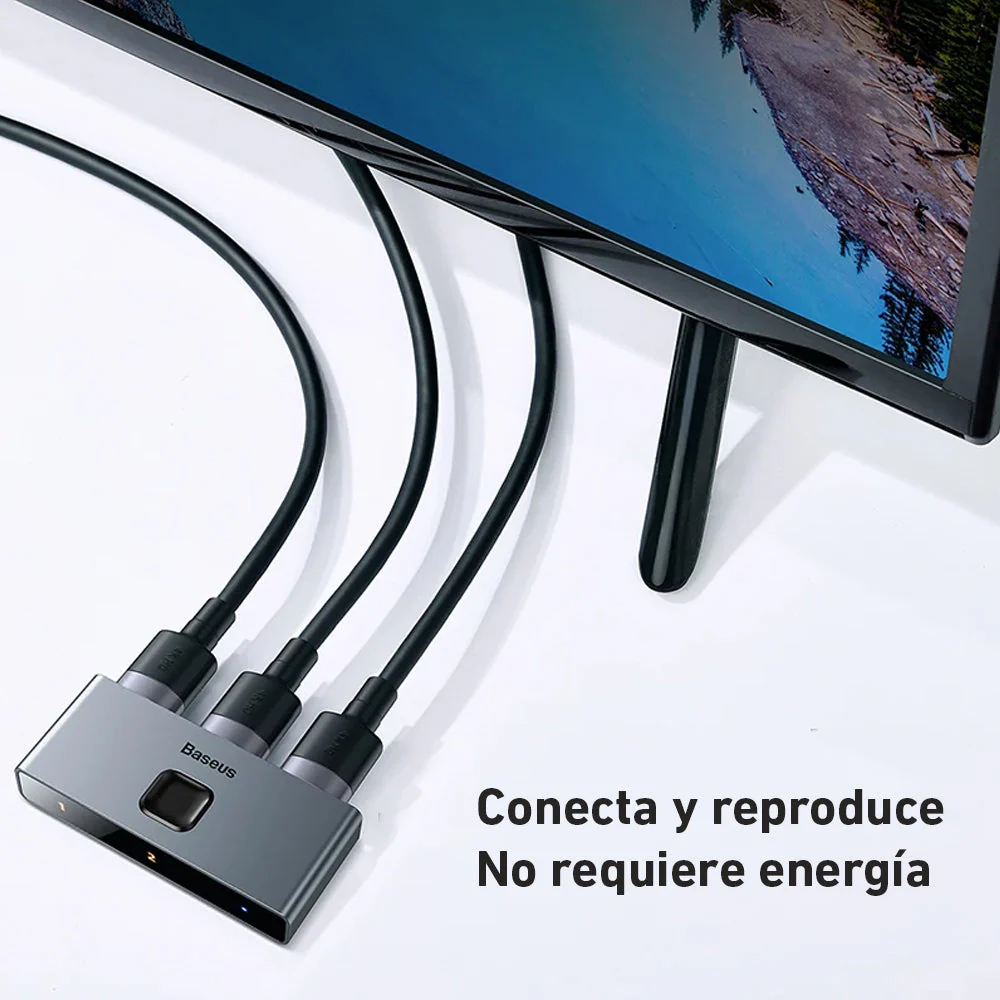 Hub Matrix 2 en 1 bidireccional 3 HDMI 4K HD Baseus CAHUB-BC0G - Image 4