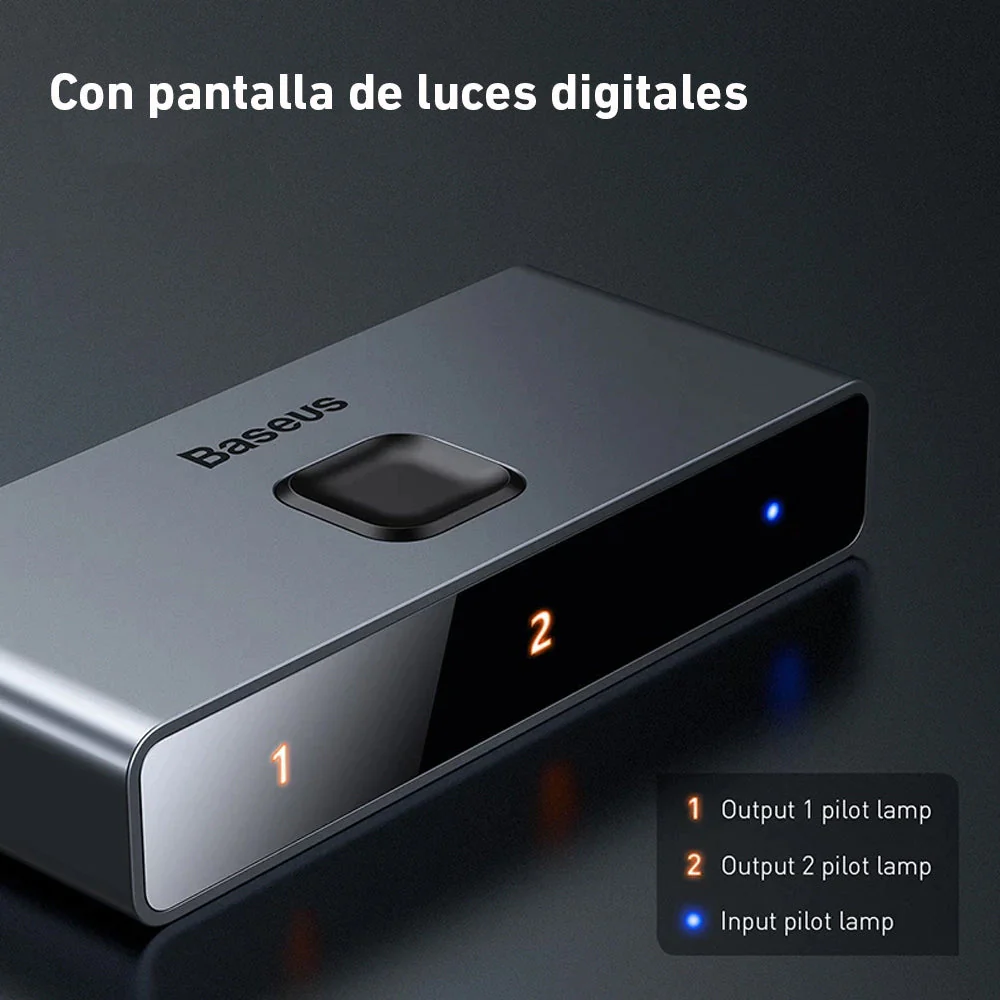 Hub Matrix 2 en 1 bidireccional 3 HDMI 4K HD Baseus CAHUB-BC0G - Image 5