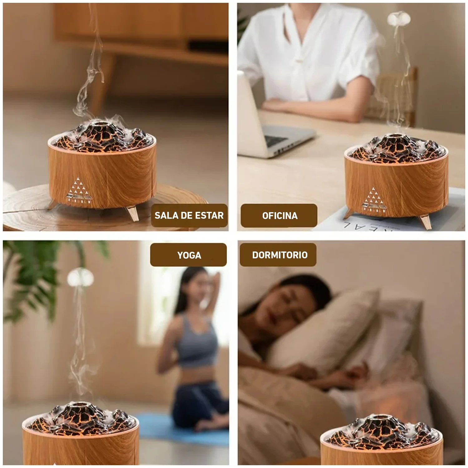 Humidificador Aromaterapia V32 Volcano efecto fuego Aire Madera - Image 4