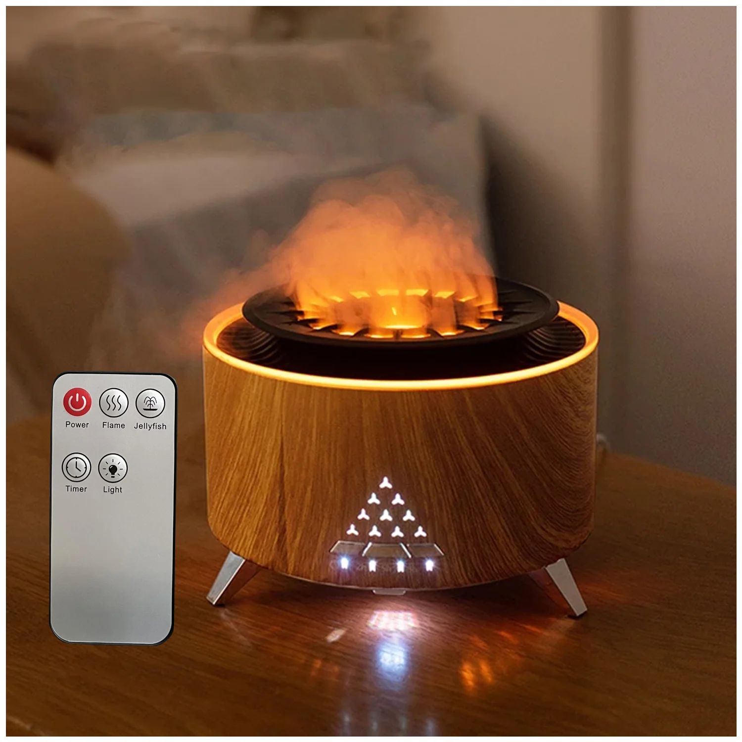 Humidificador Aromaterapia V28 LED efecto fuego Aire Madera - Image 3