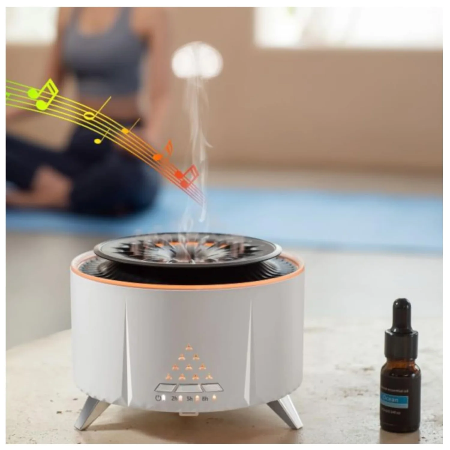 Humidificador Aromaterapia V28 LED efecto fuego Aire Blanco - Image 3