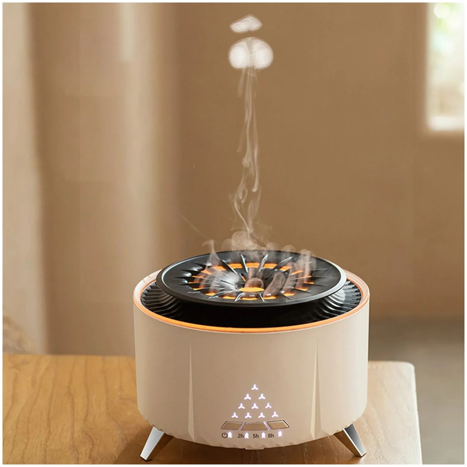 Humidificador Aromaterapia V28 LED efecto fuego Aire Blanco - Image 4