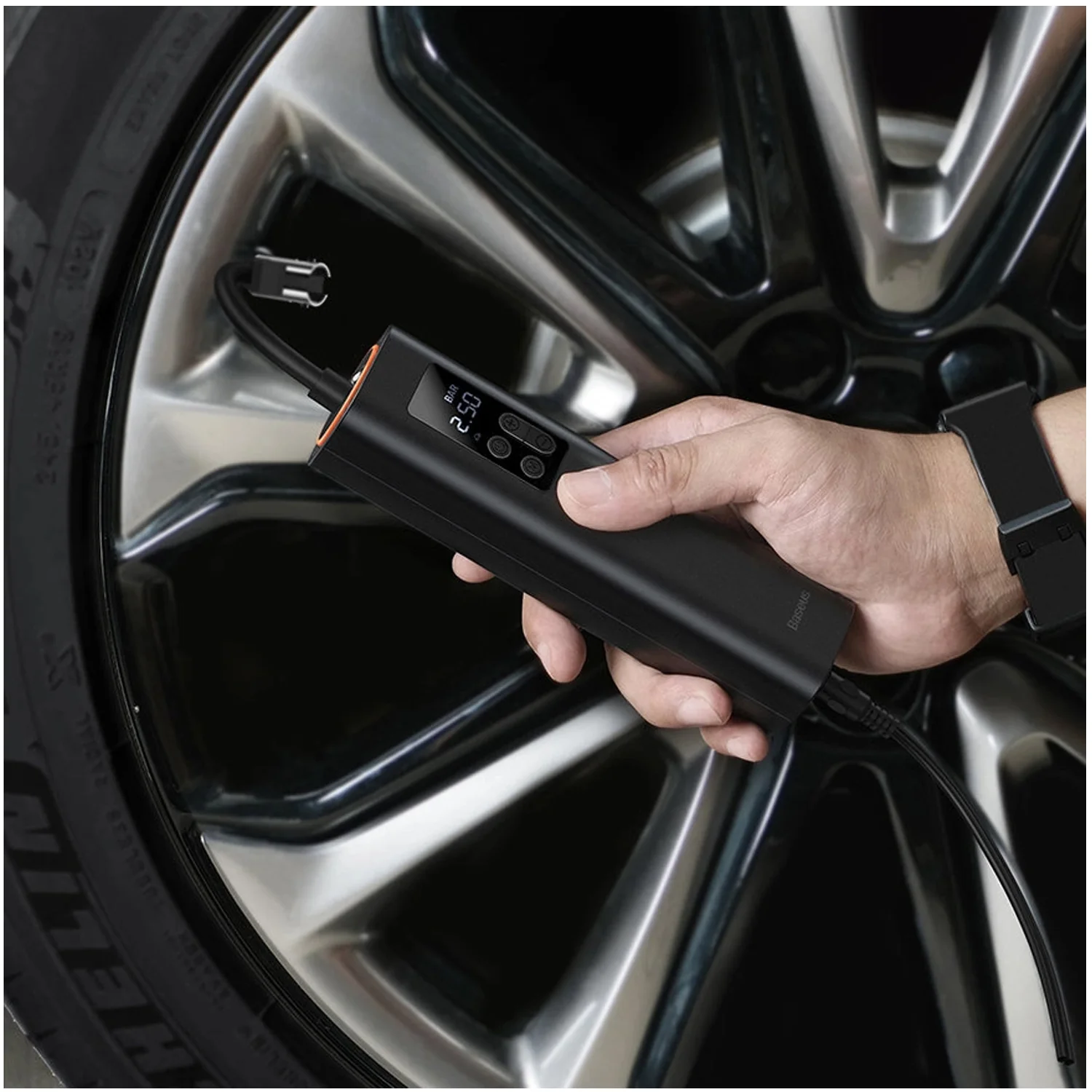 Inflador Compresor de Aire portátil para Auto, Moto, Bicicleta Baseus CRCQ000001 - Image 5