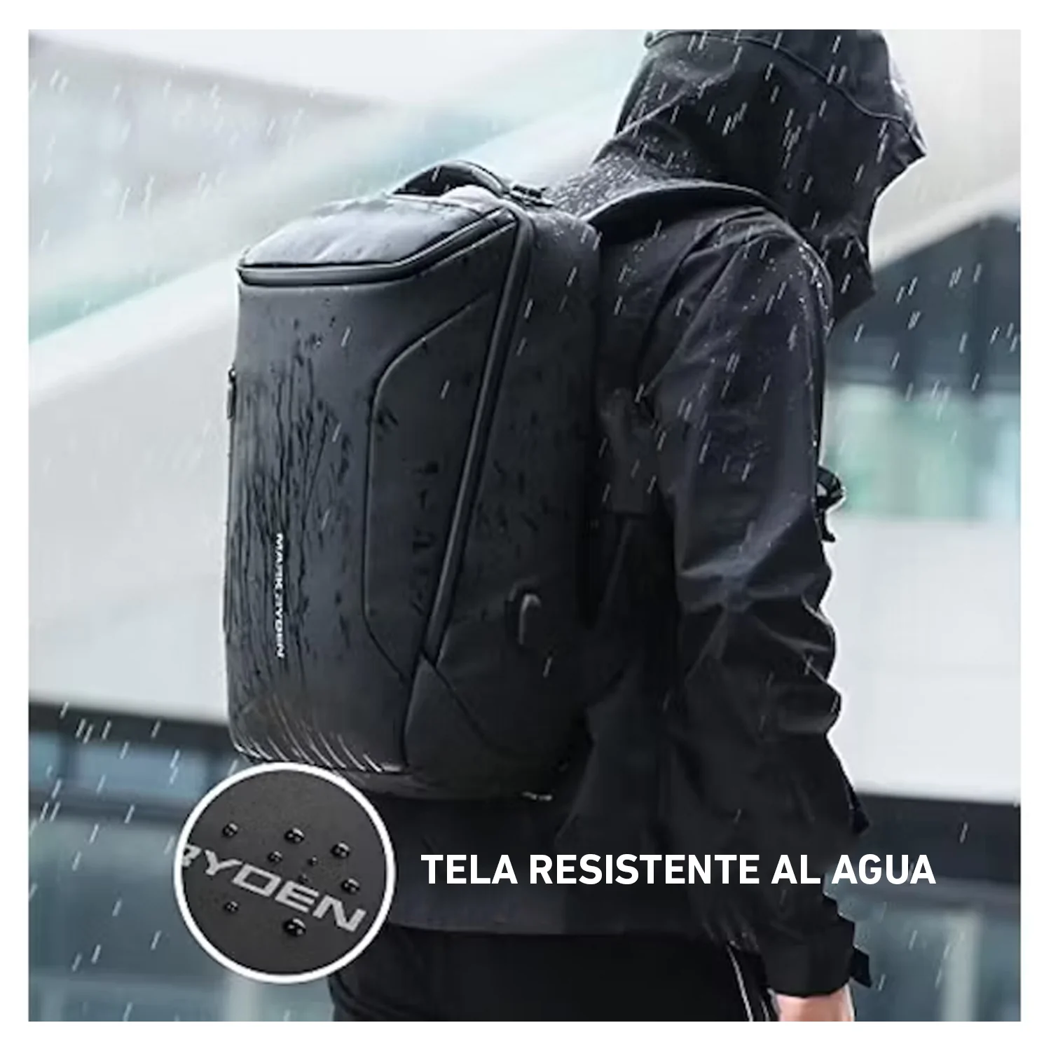Mochila BP33 impermeable USB porta laptop de gran capacidad - Image 3
