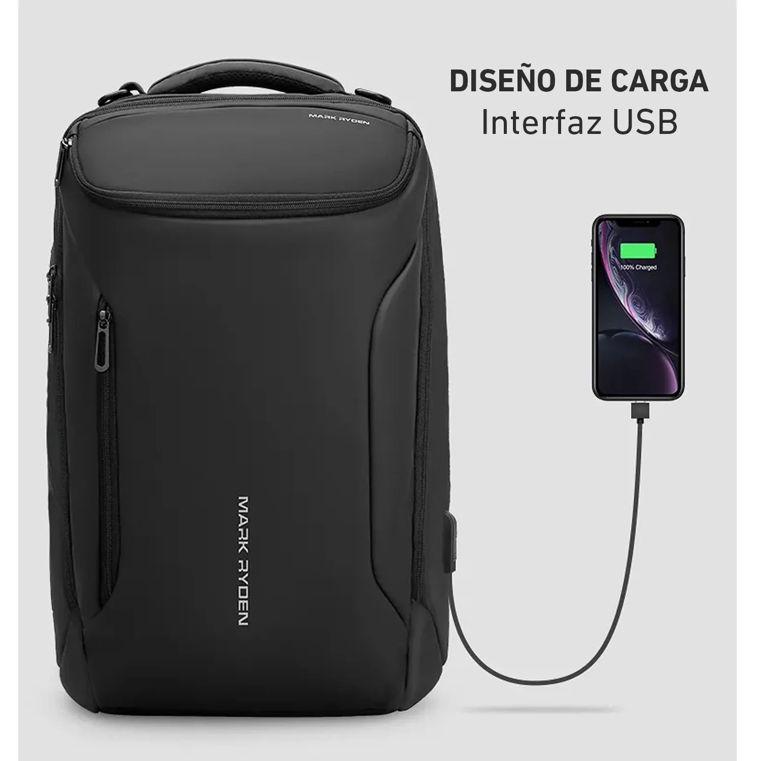 Mochila BP33 impermeable USB porta laptop de gran capacidad - Image 5