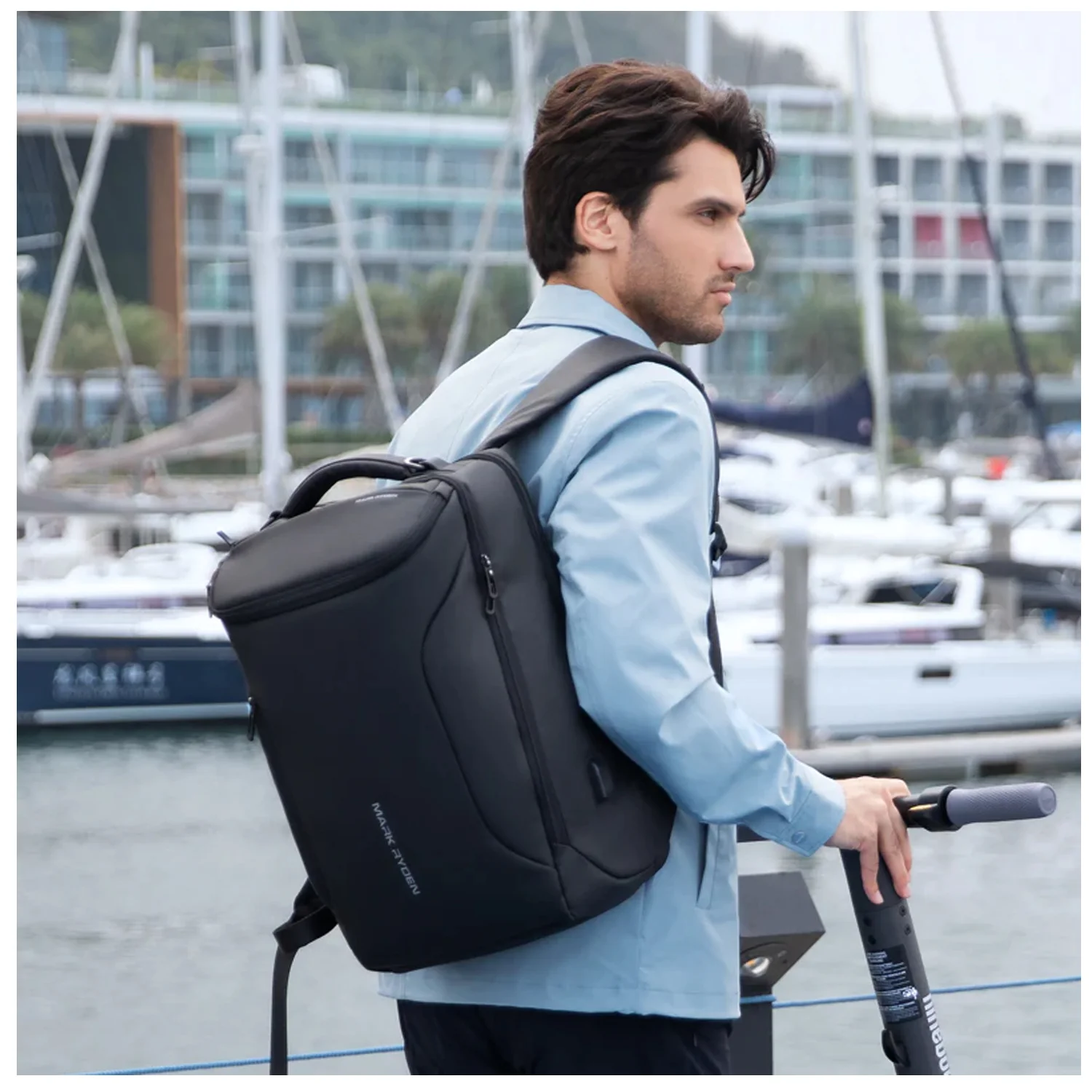 Mochila BP33 impermeable USB porta laptop de gran capacidad - Image 8