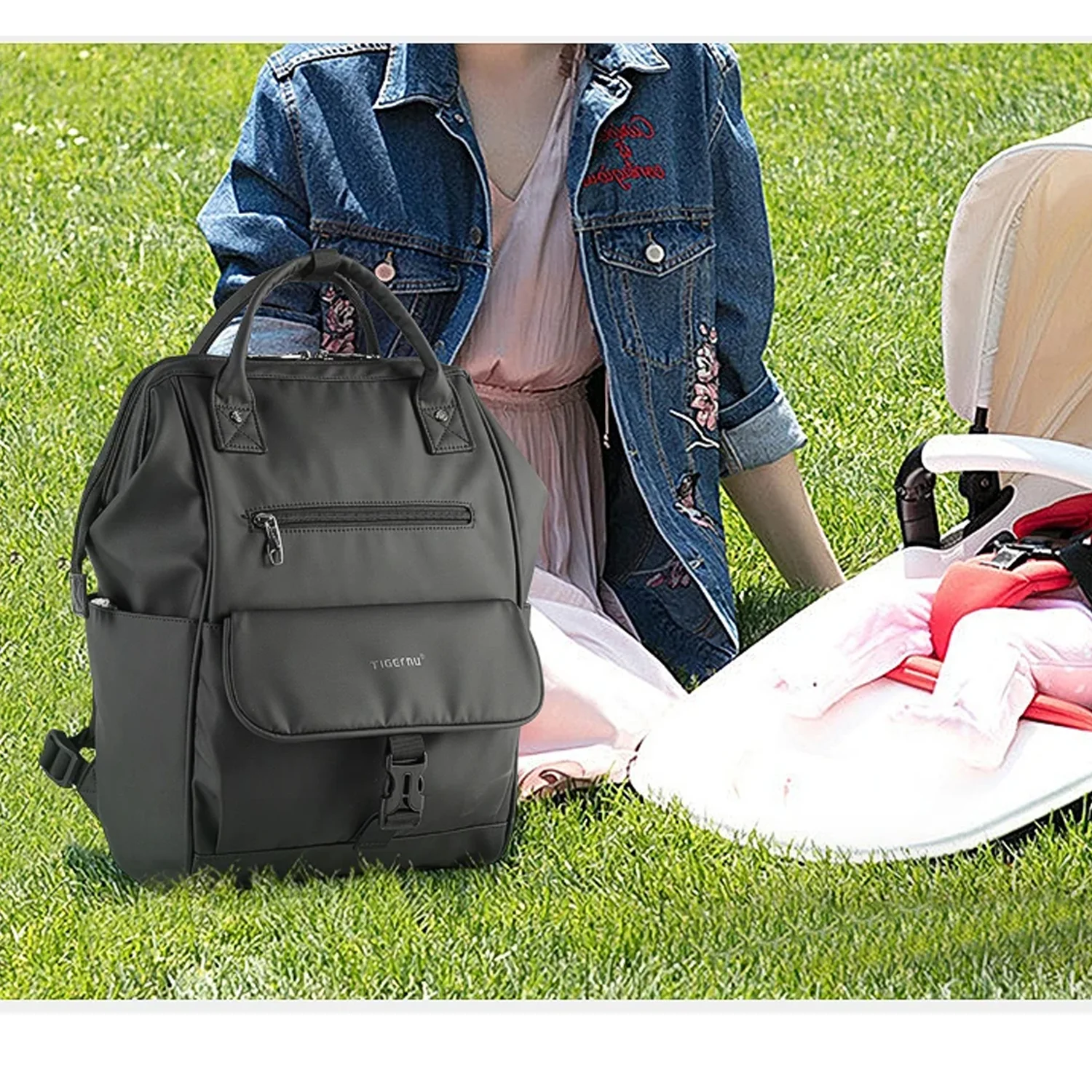 Mochila BP37 bolso de viaje ligero de mujer impermeable TPU negro - Image 4