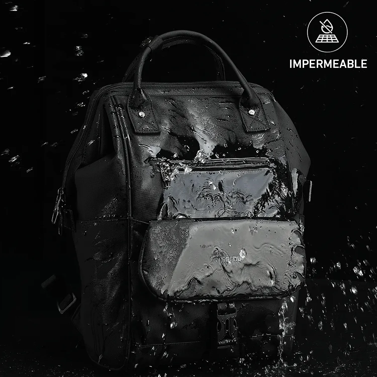 Mochila BP37 bolso de viaje ligero de mujer impermeable TPU negro - Image 5