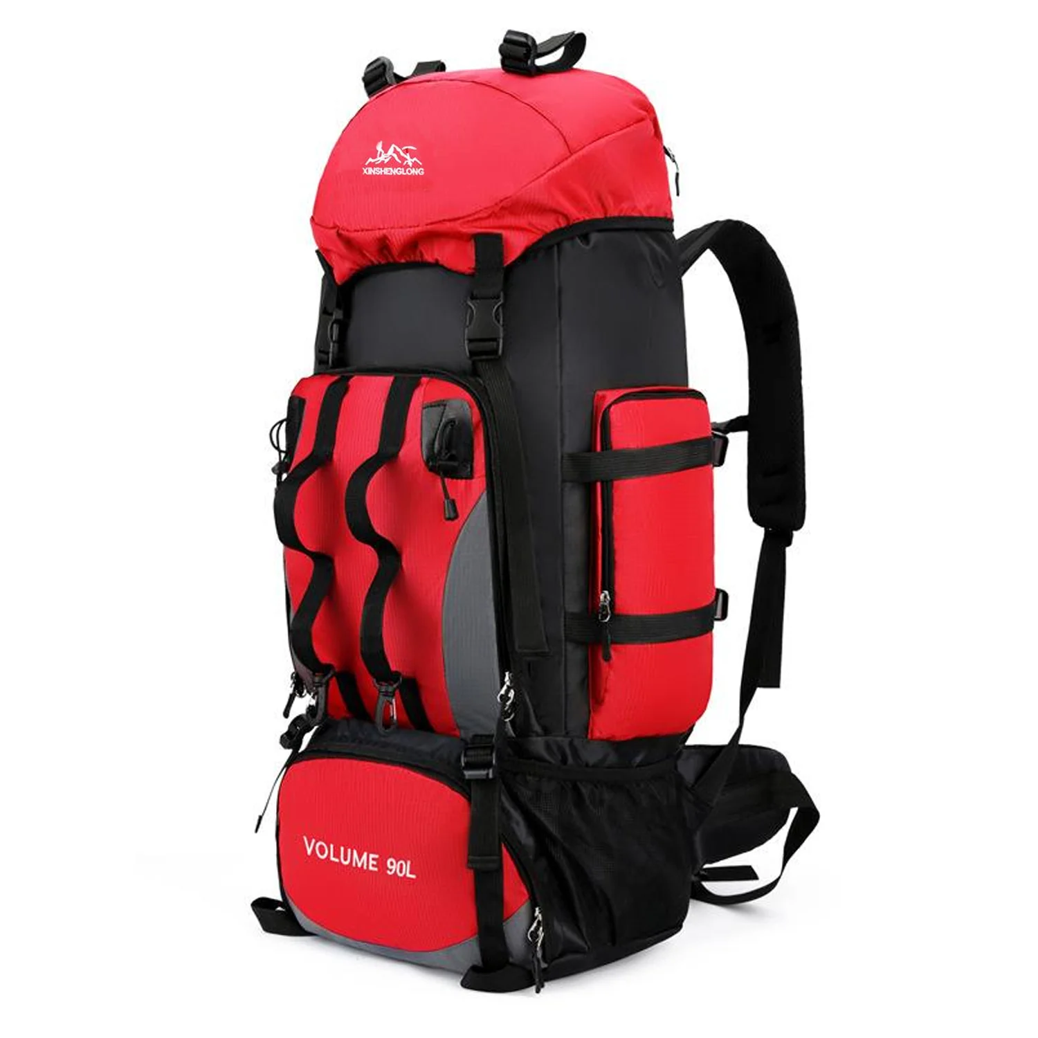 Mochila Viaje Trekking Turismo gran capacidad 90 Litros BP45 rojo - Image 2