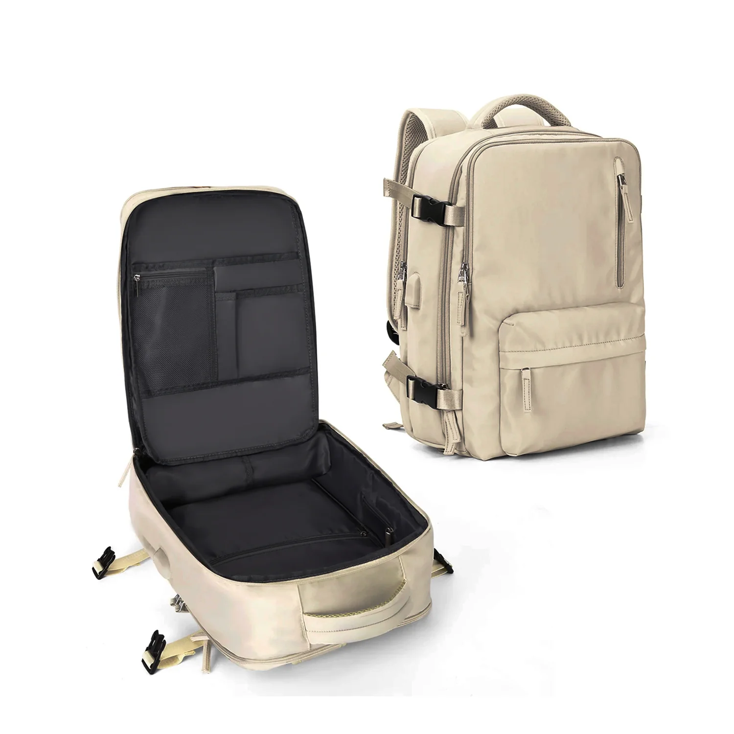 Mochila de viaje BP31 impermeable maleta de mano Beige oscuro expandible 40 L - Image 3