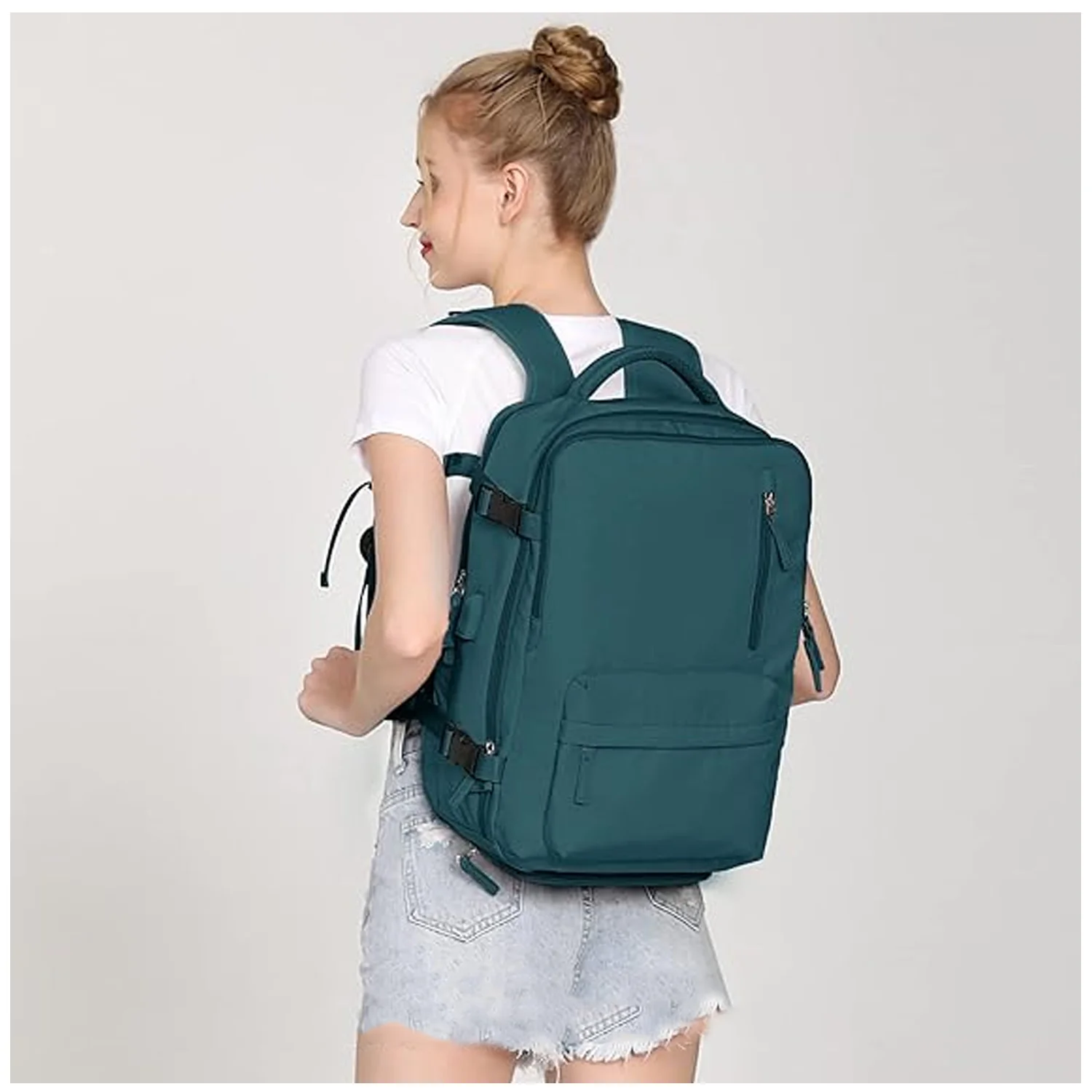 Mochila de viaje BP31 impermeable maleta de mano 40L Verde Jade - Image 4