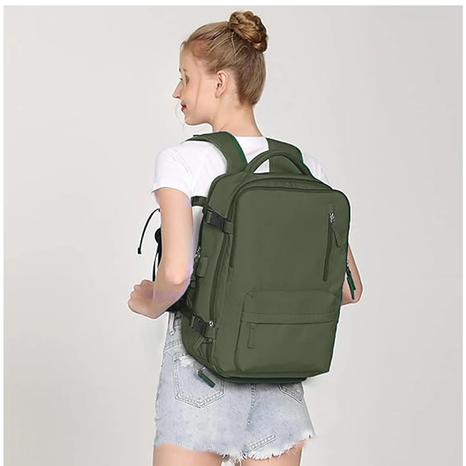 Mochila de viaje BP31 impermeable maleta de mano 40L Verde - Image 4