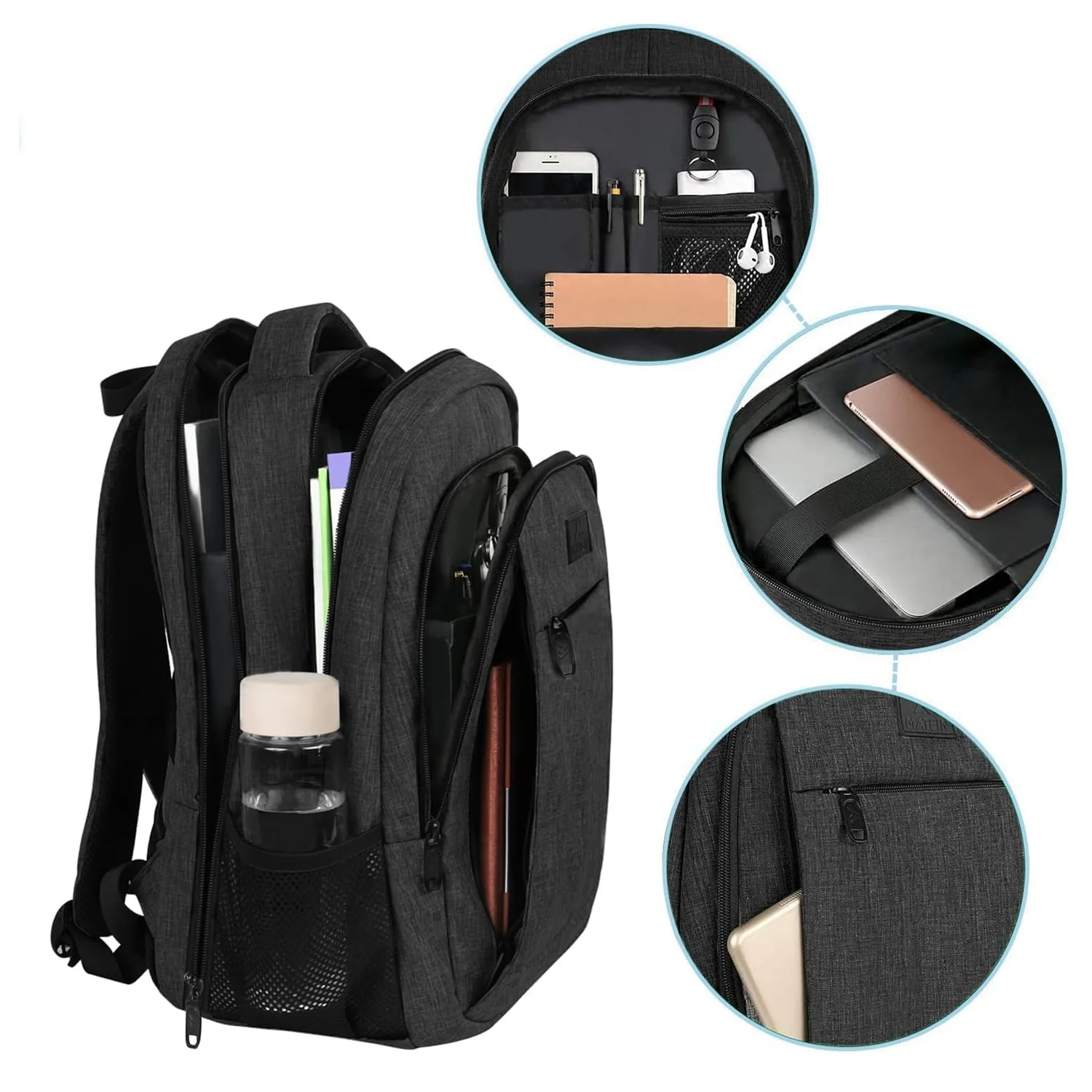 Mochila BP43 de Negocios Viaje Portalaptop con USB de carga amplia capacidad - Image 3