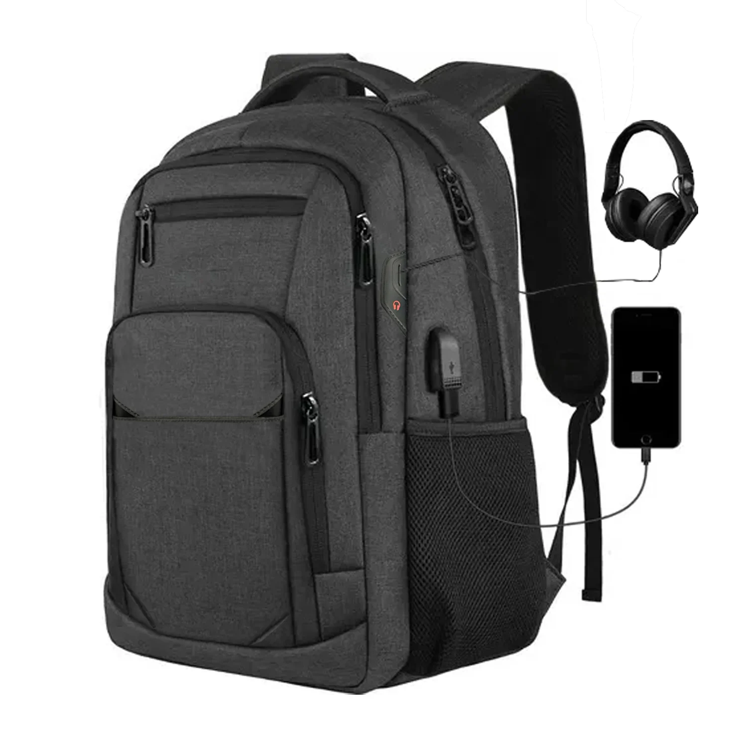 Mochila BP48 de Negocios Viaje Portalaptop con USB de carga amplia capacidad