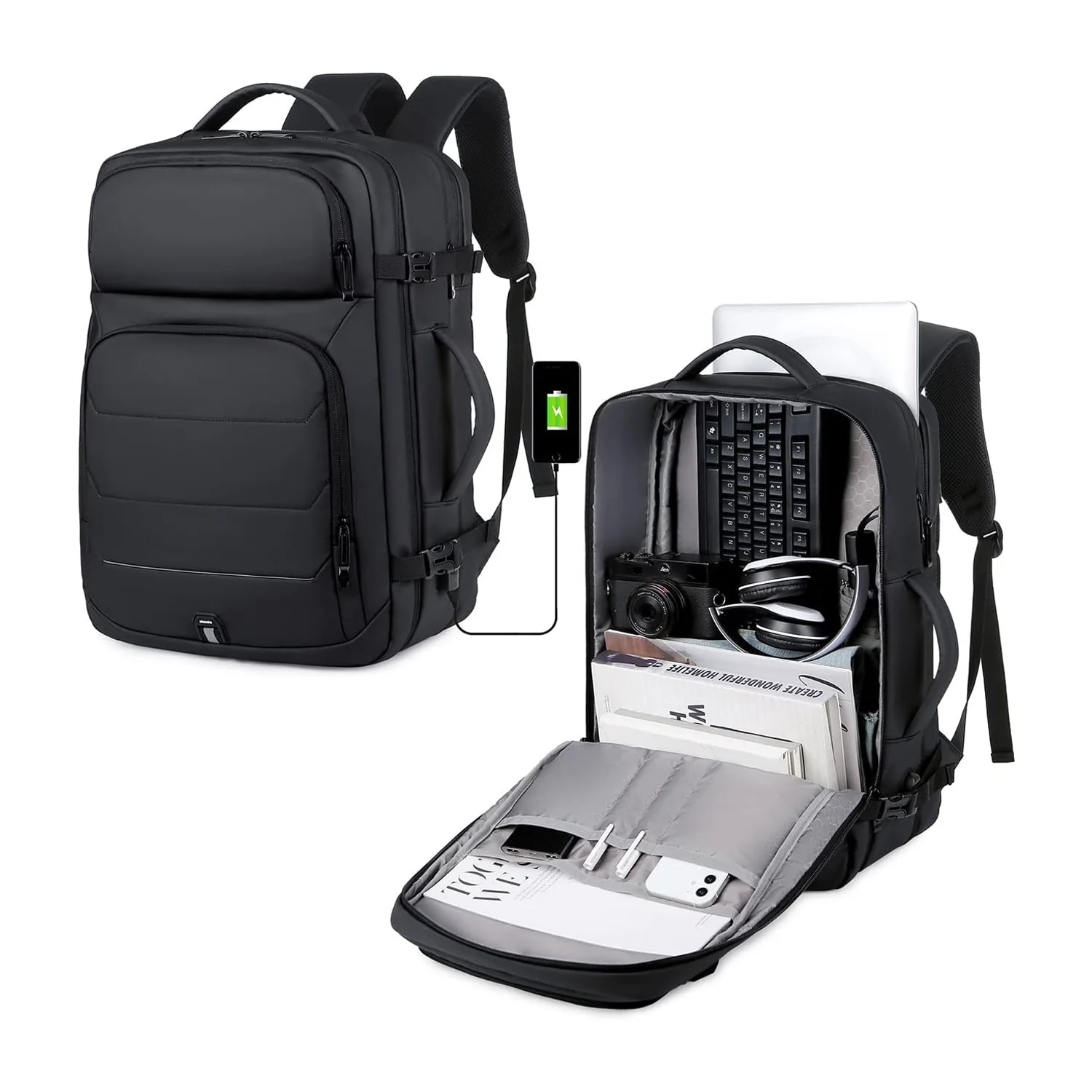 Mochila de viaje BP51 impermeable portalaptop USB amplia capacidad - Image 5