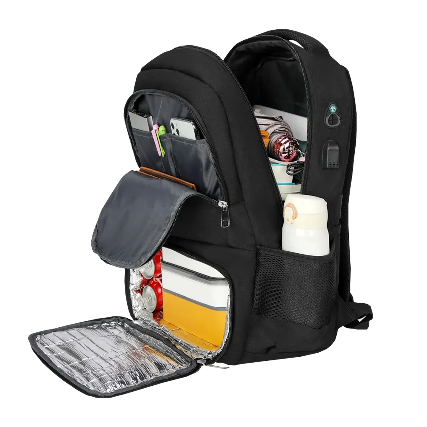 Mochila de almuerzo lonchera térmica BP42 porta laptop USB - Image 6