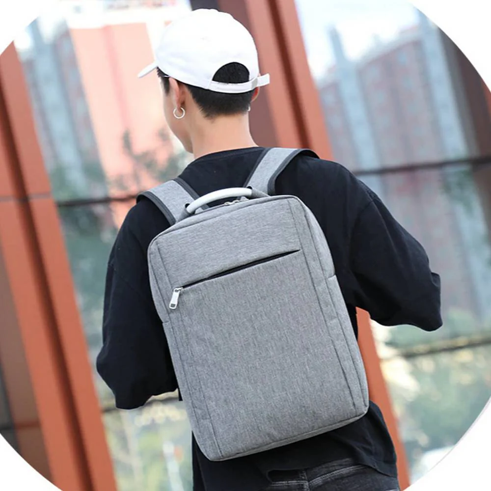 Mochila Impermeable Laptop Notebook USB BP20 Gris - Image 4