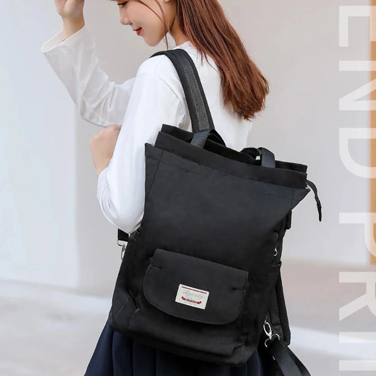 Mochila BP32 impermeable para ordenador portátil oxford USB Negro - Image 4