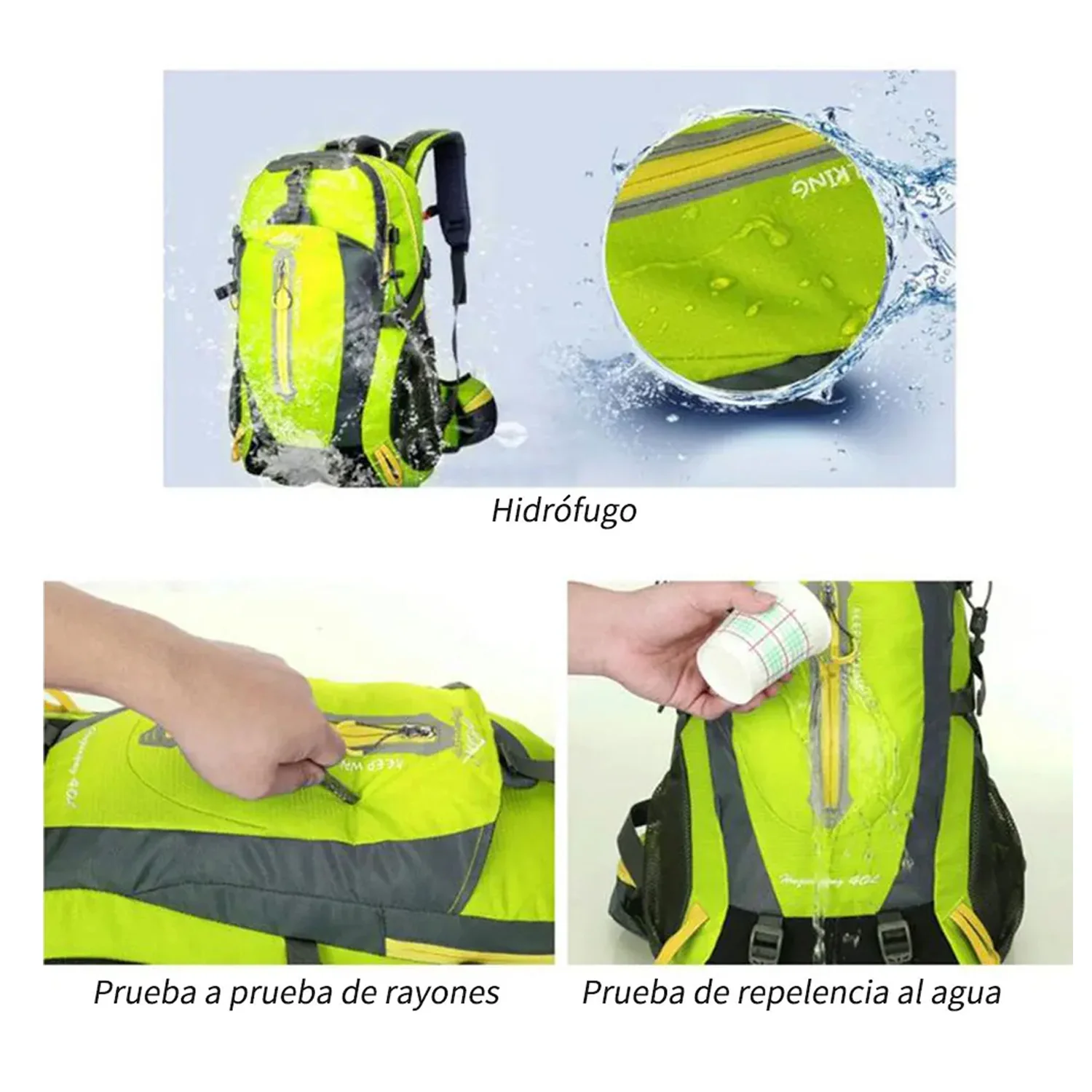 Mochila BP23 outdoor deportiva para Laptop 40L Multifuncional Verde - Image 4