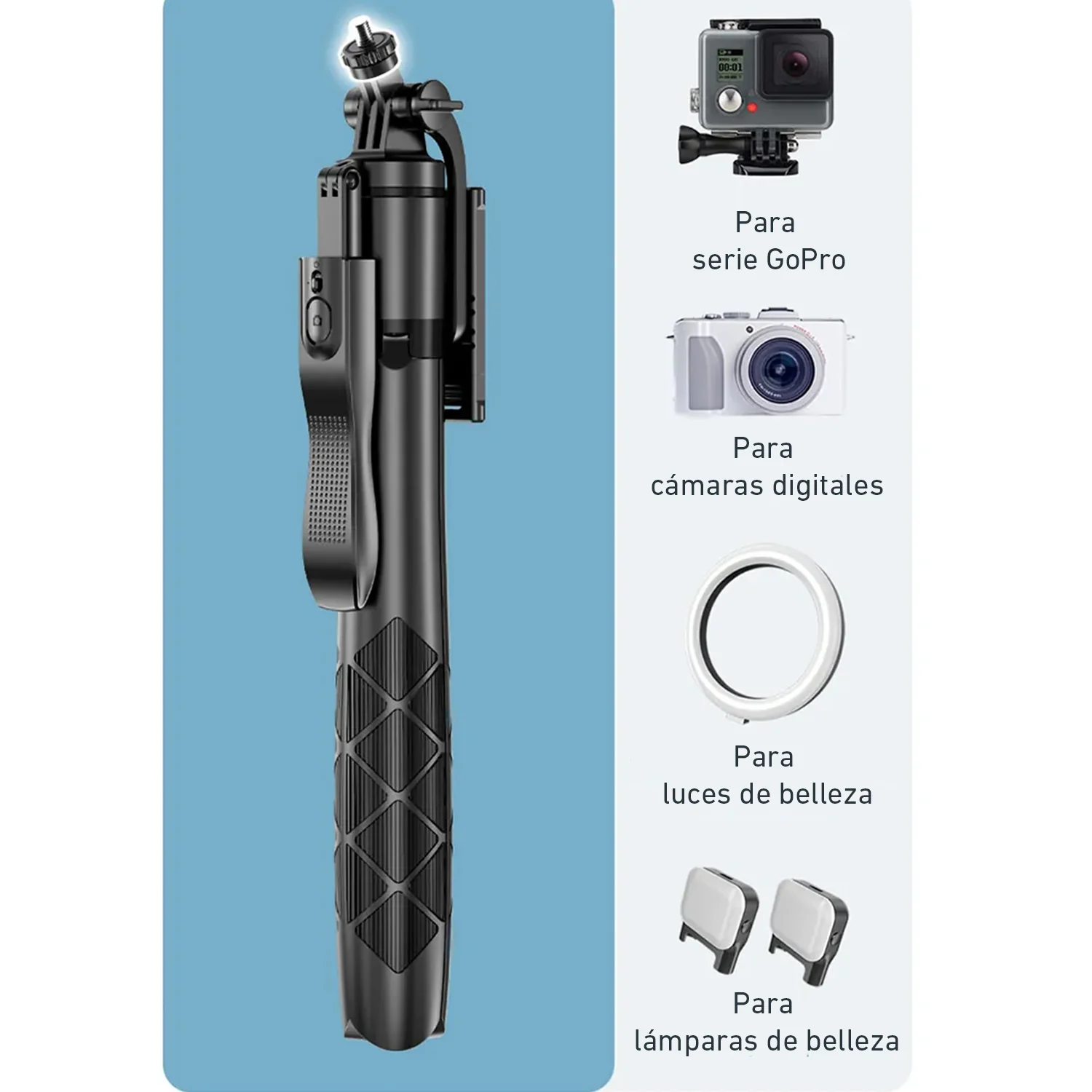 Palo Selfie Trípode Bluetooth L16 extendible celular control remoto - Image 4