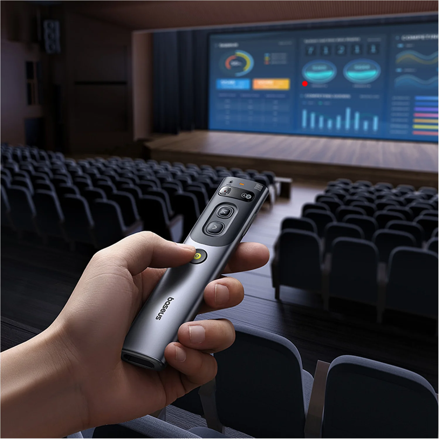 Presentador inalámbrico puntero láser naranja bluetooth Baseus - Image 6