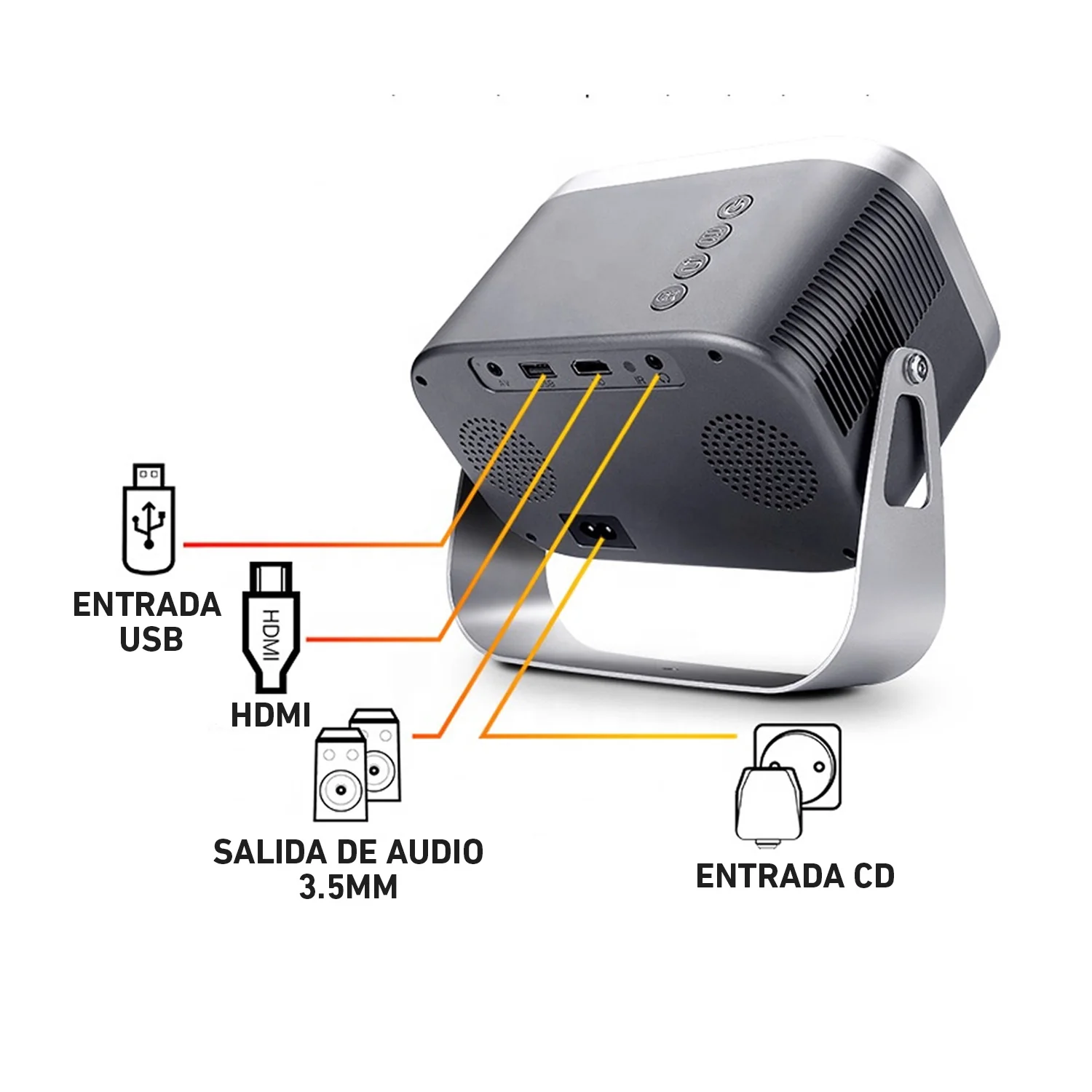 Proyector K6P LED multimedia HD Wifi Android 5000 lúmenes - Image 3
