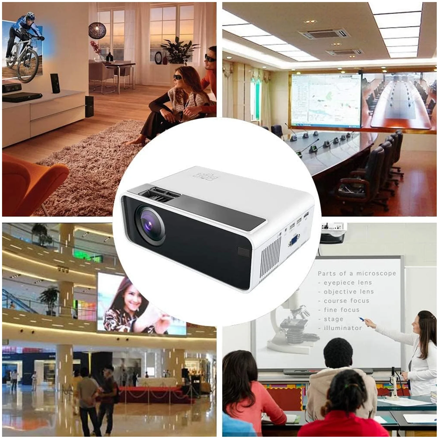 Proyector G86B LED multimedia HD wifi 5500 lúmenes HDMI VGA USB - Image 4