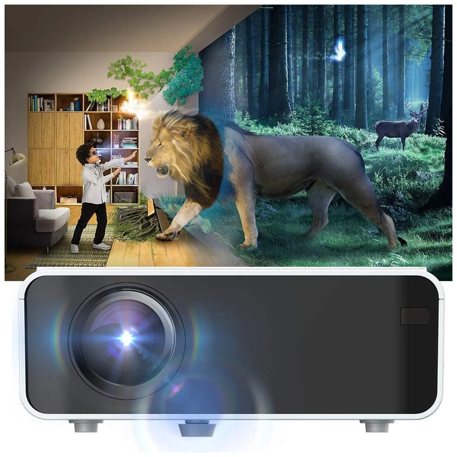 Proyector G86B LED multimedia HD wifi 5500 lúmenes HDMI VGA USB - Image 5