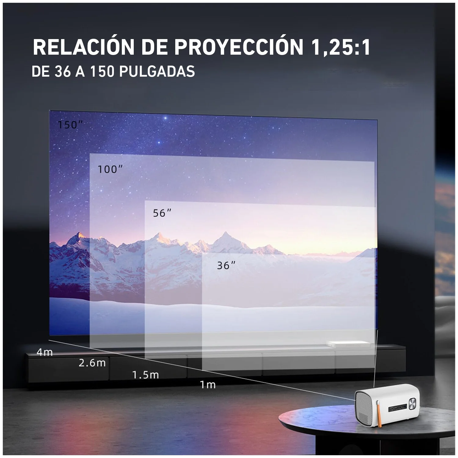 PROYECTOR MINI T100 LED multimedia HD wifi 5000 lúmenes HDMI AV USB - Image 4