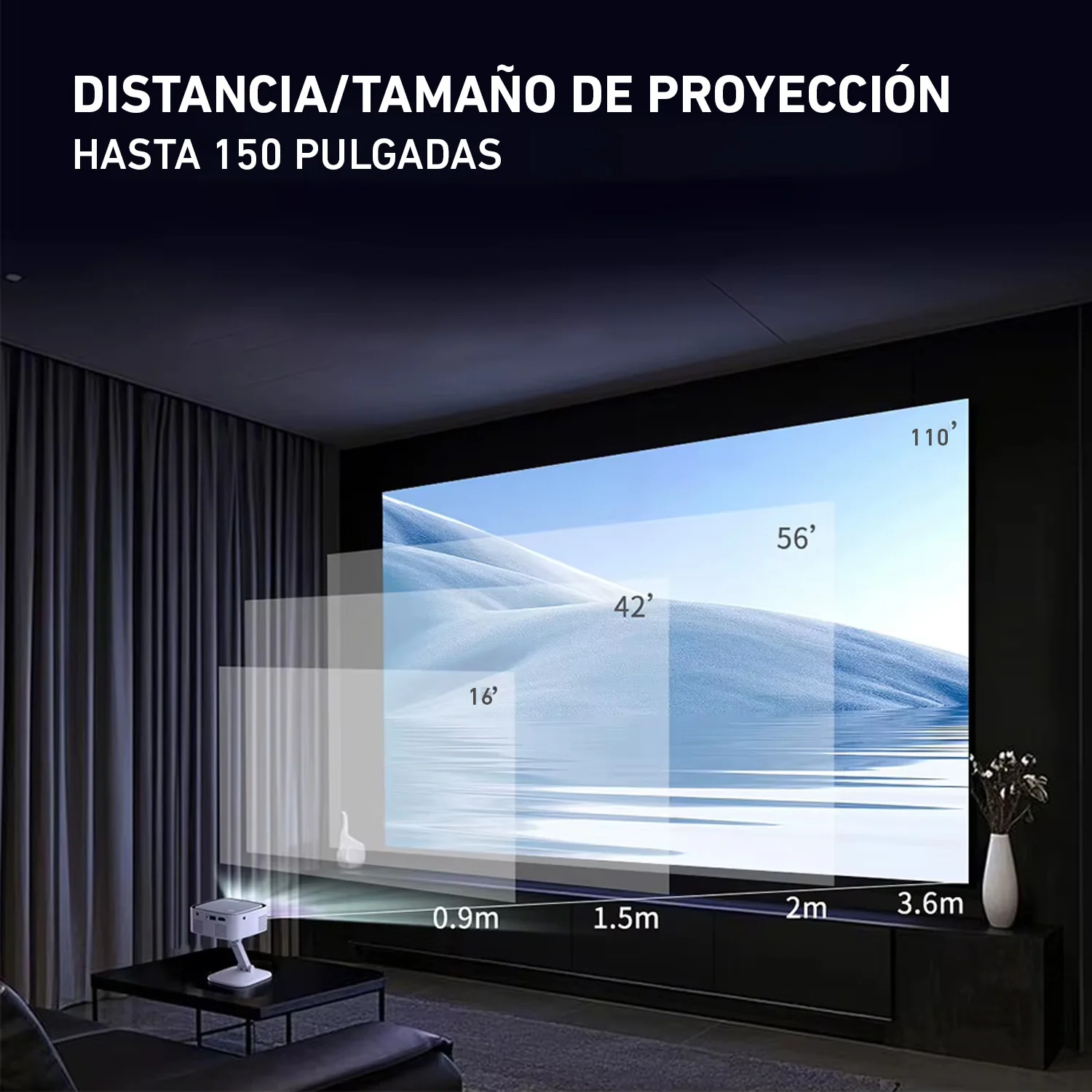 Proyector mini T3 LED multimedia HD Wifi HDMI USB - Image 7