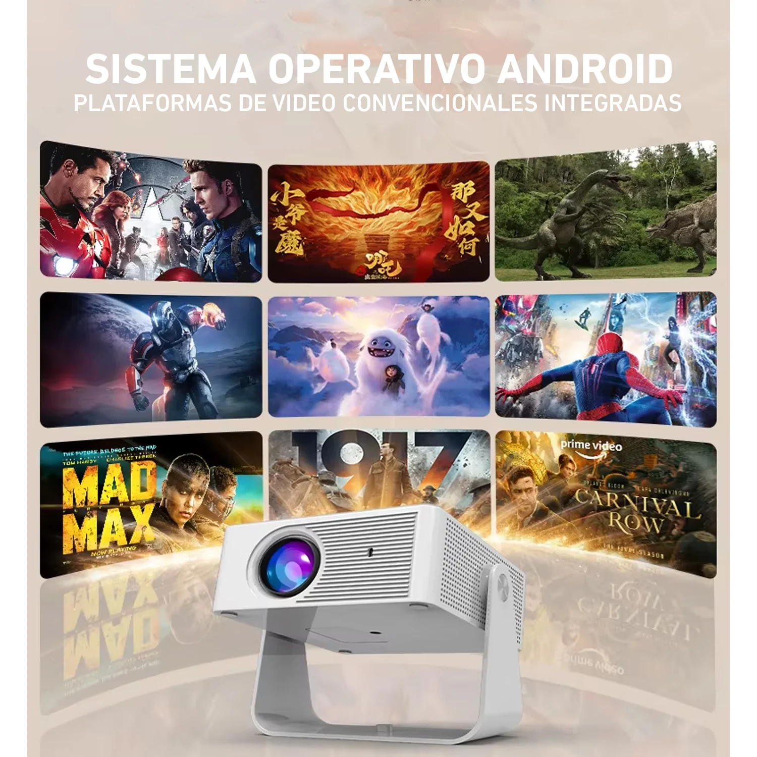 Proyector Y8S LED multimedia HD Wifi HDMI Android 4500 lúmenes - Image 5