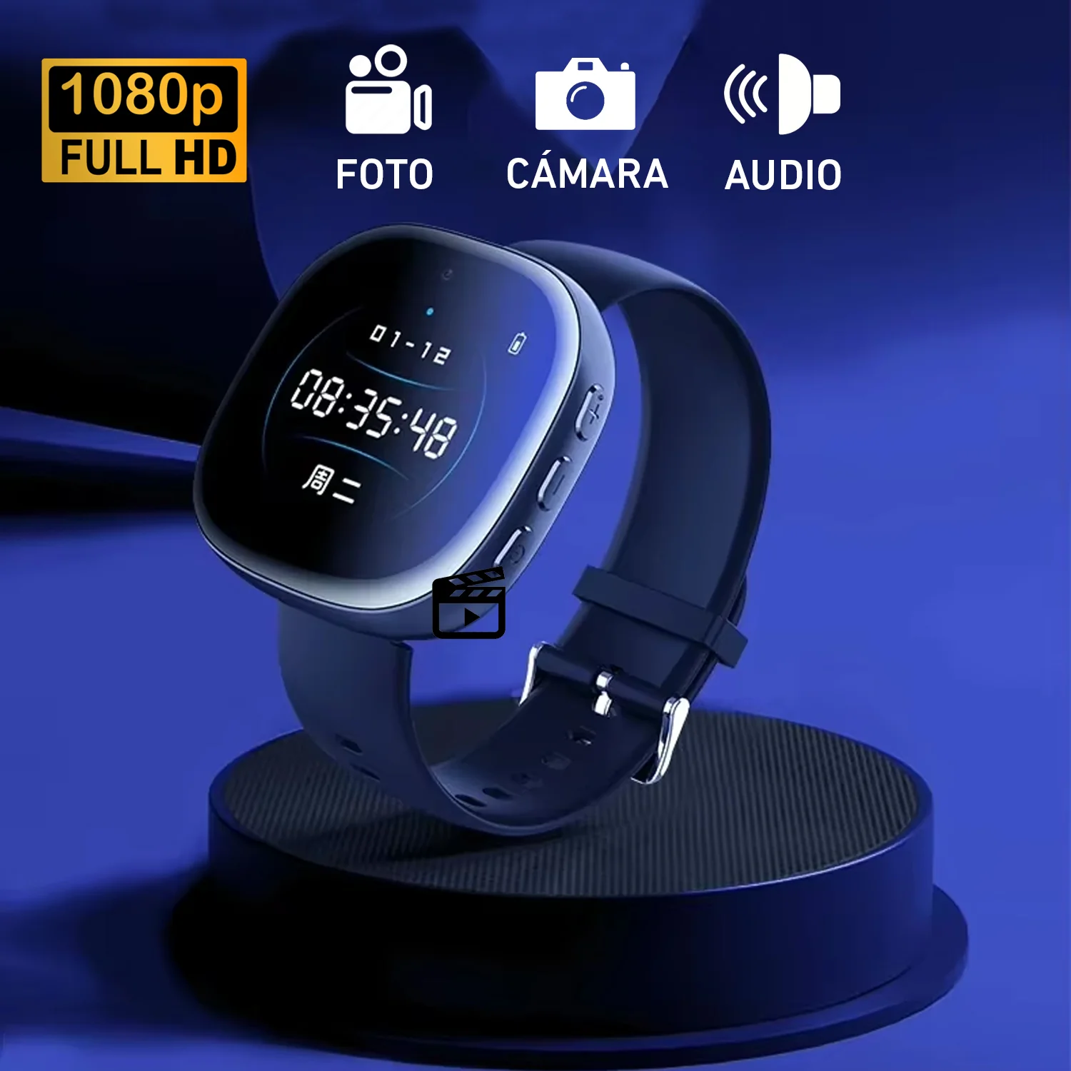 Cámara reloj Pulsera Banda espía 1080P V12C video foto audio - Image 4